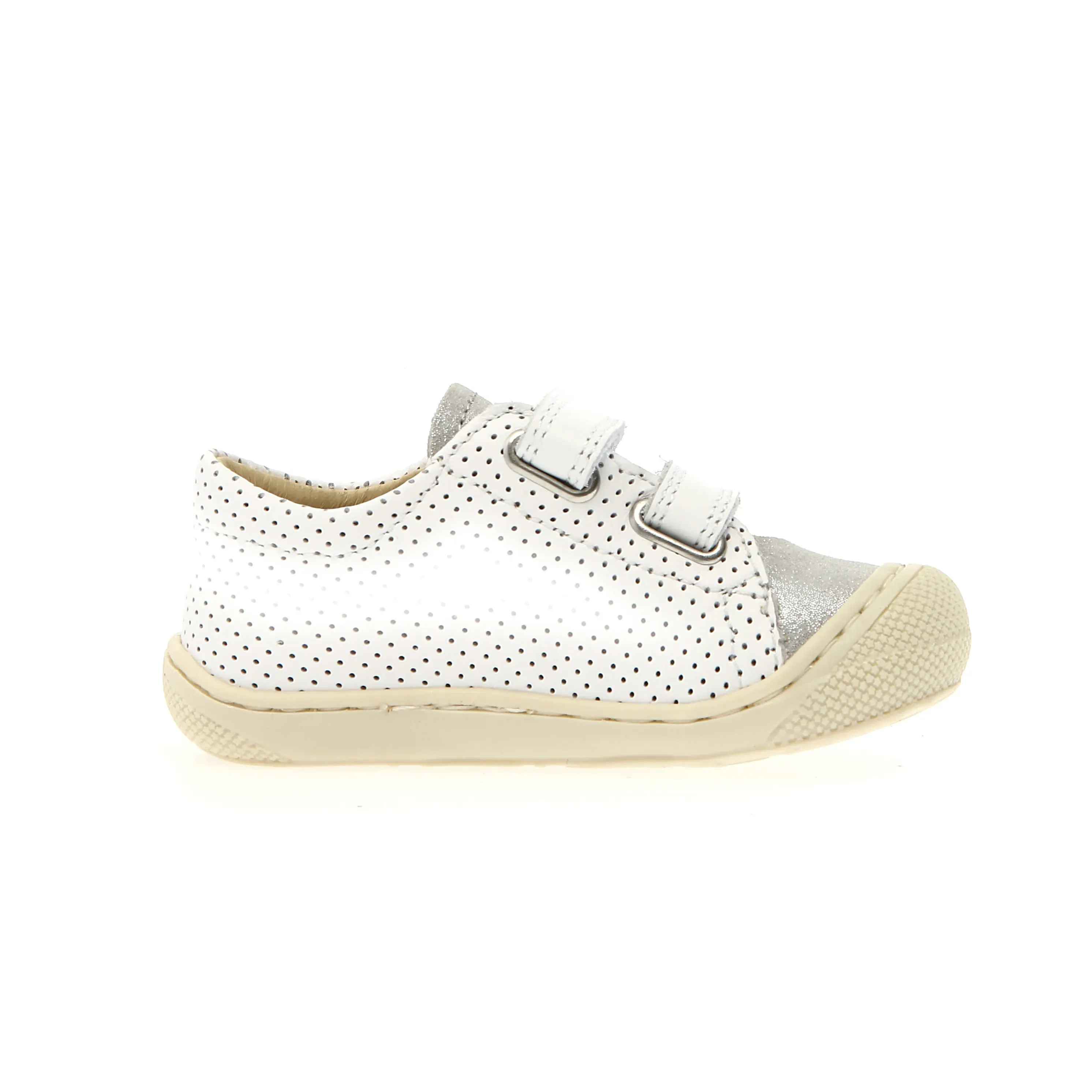 Naturino Girl's Kolde Low Vl Casual Shoes - White / Silver / Pink Easy Returns