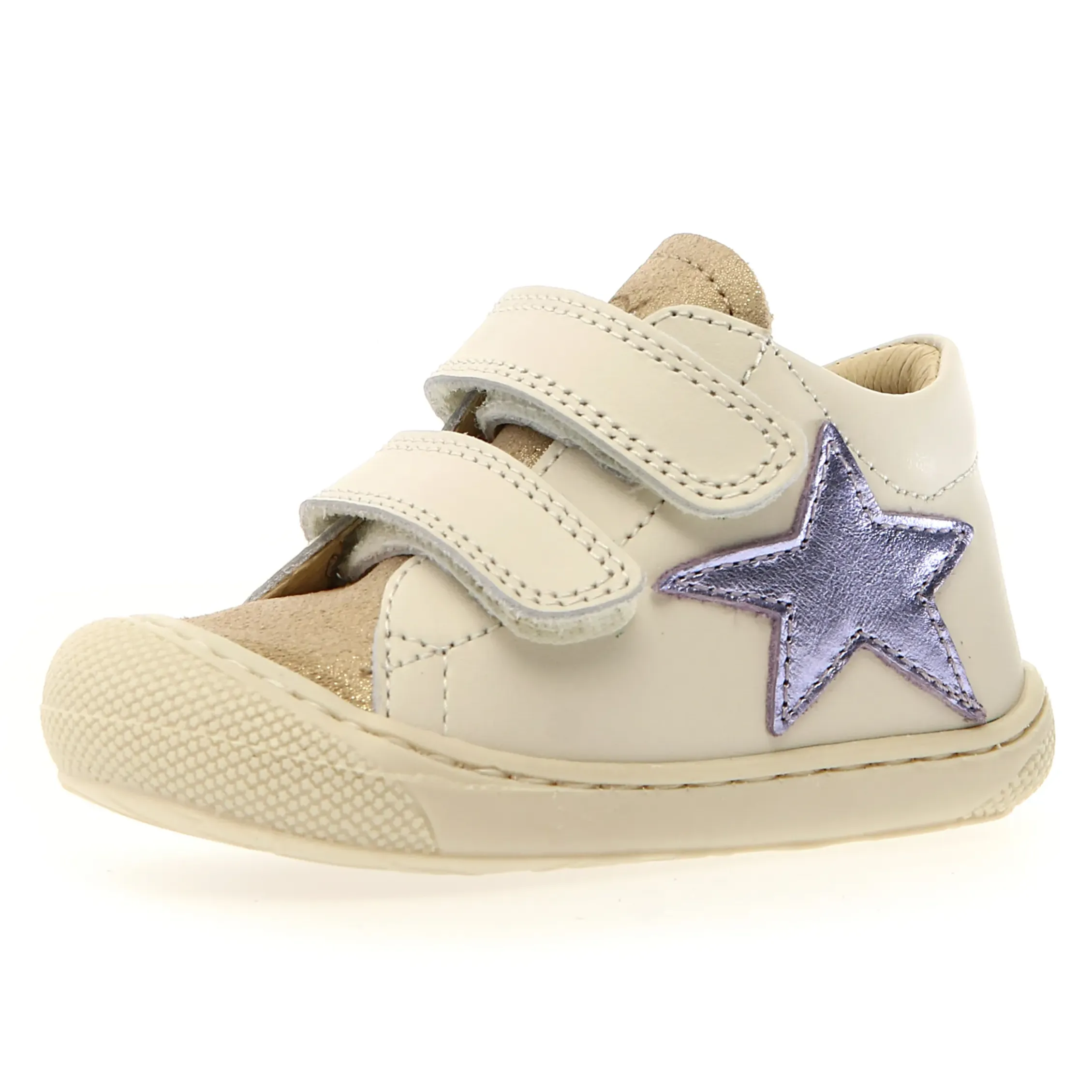 Naturino Girl's Kolde Vl Casual Shoes - Milk / Platinum / Lilac Easy - to - wear kids' fashion Cool kids' shoes