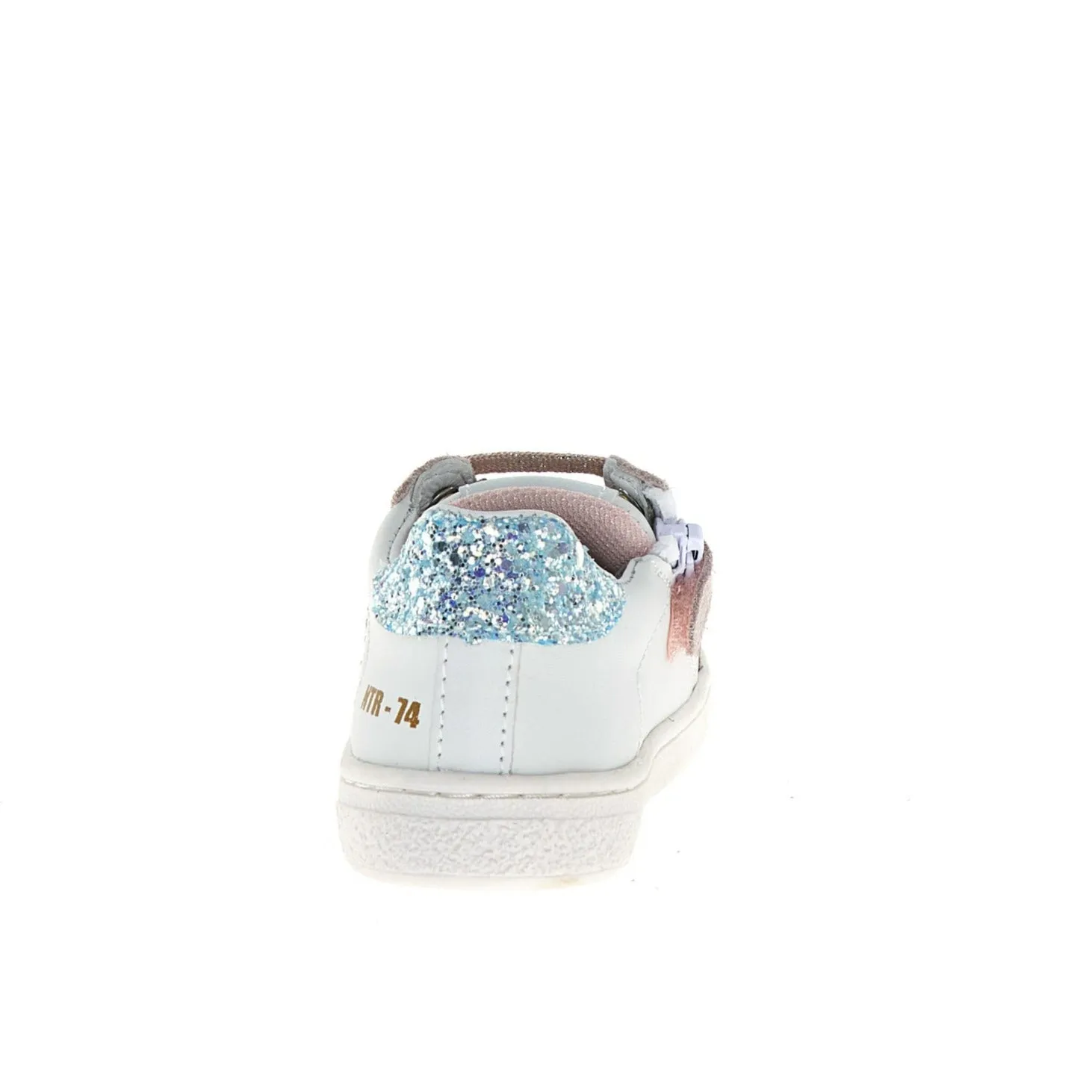 Naturino Girls Pinn Zip Lace Up Casual Shoes - White/Cipria/Celeste Buckle Kids