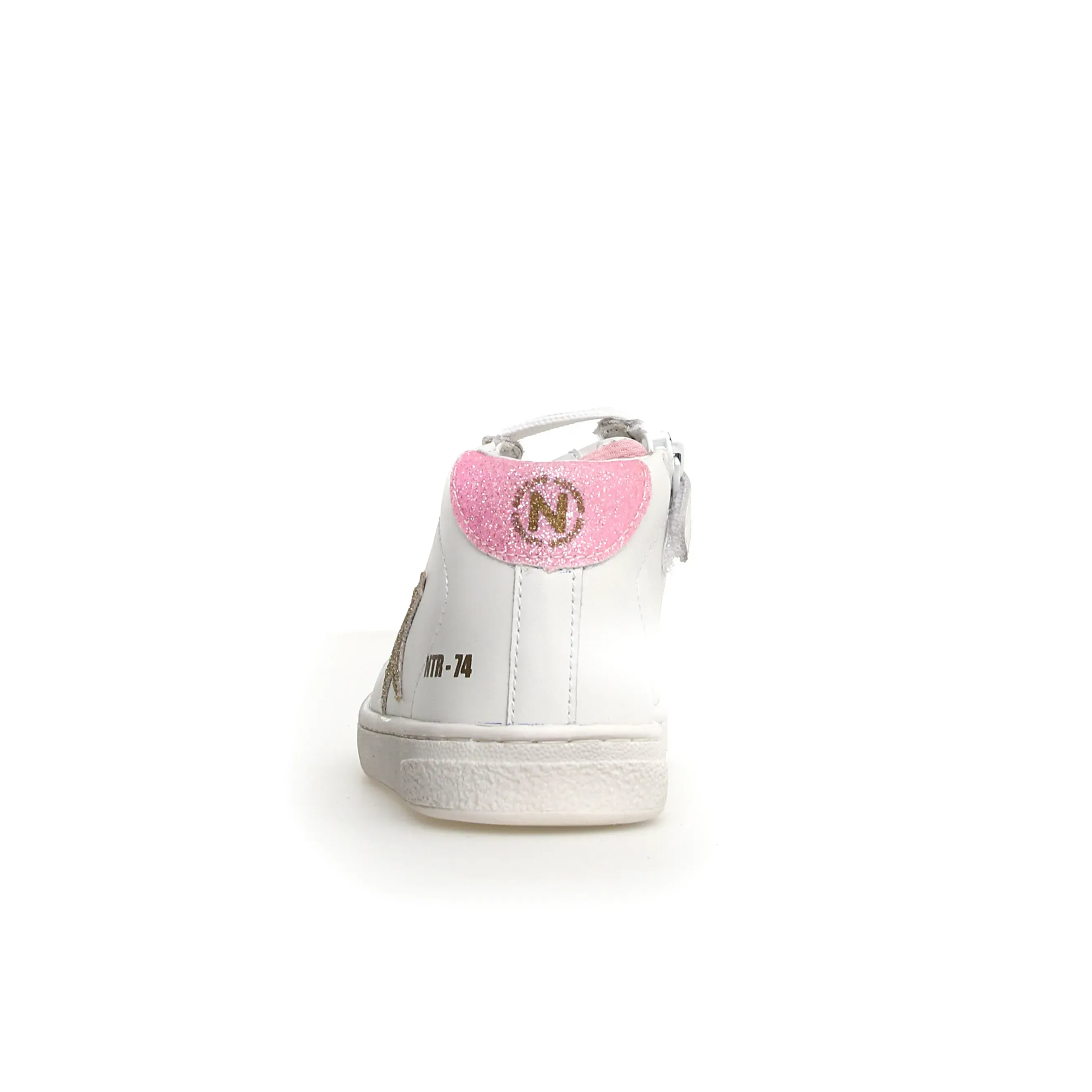Naturino Pinn High Zip Girl's Casual Shoes - White/Platinum Width Options