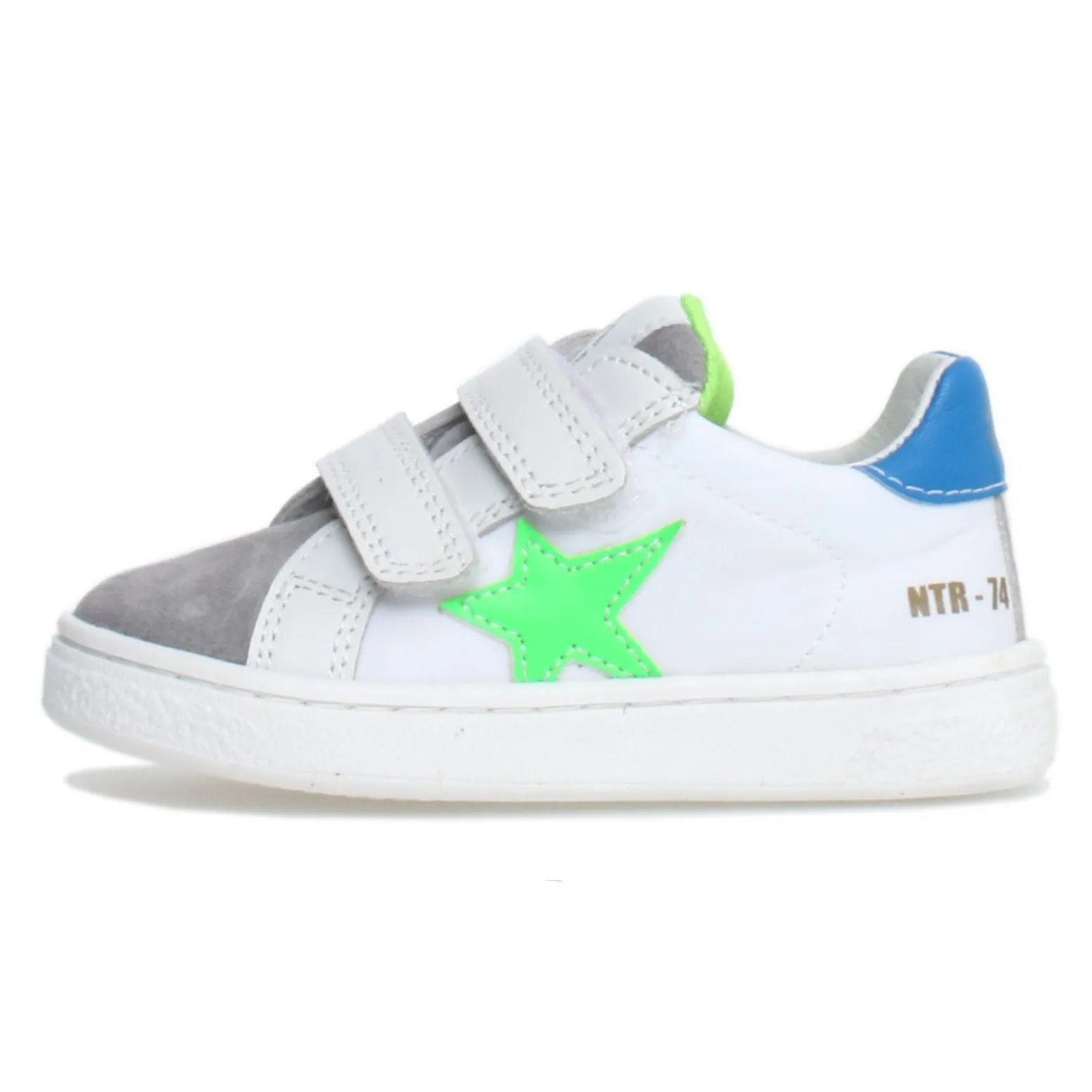 Naturino Pinn VL Boy's and Girl's Casual Shoes Sneakers - Grey/White/Green Fluorescent Mesh Kids