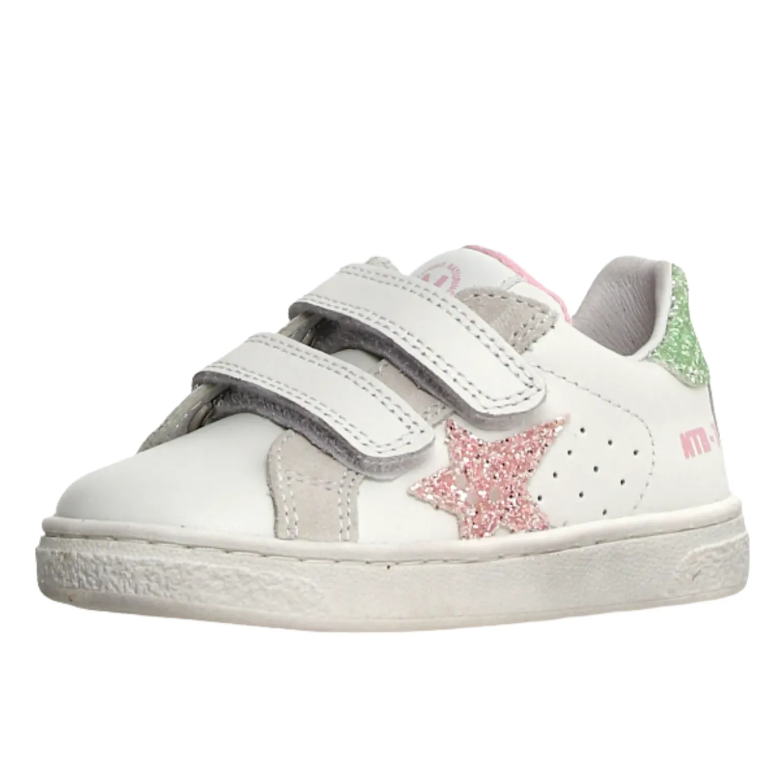 Naturino Pinn Vl Girl's Casual Shoes - White/Pink/Light Green Kids' sandals High - top kids' shoes