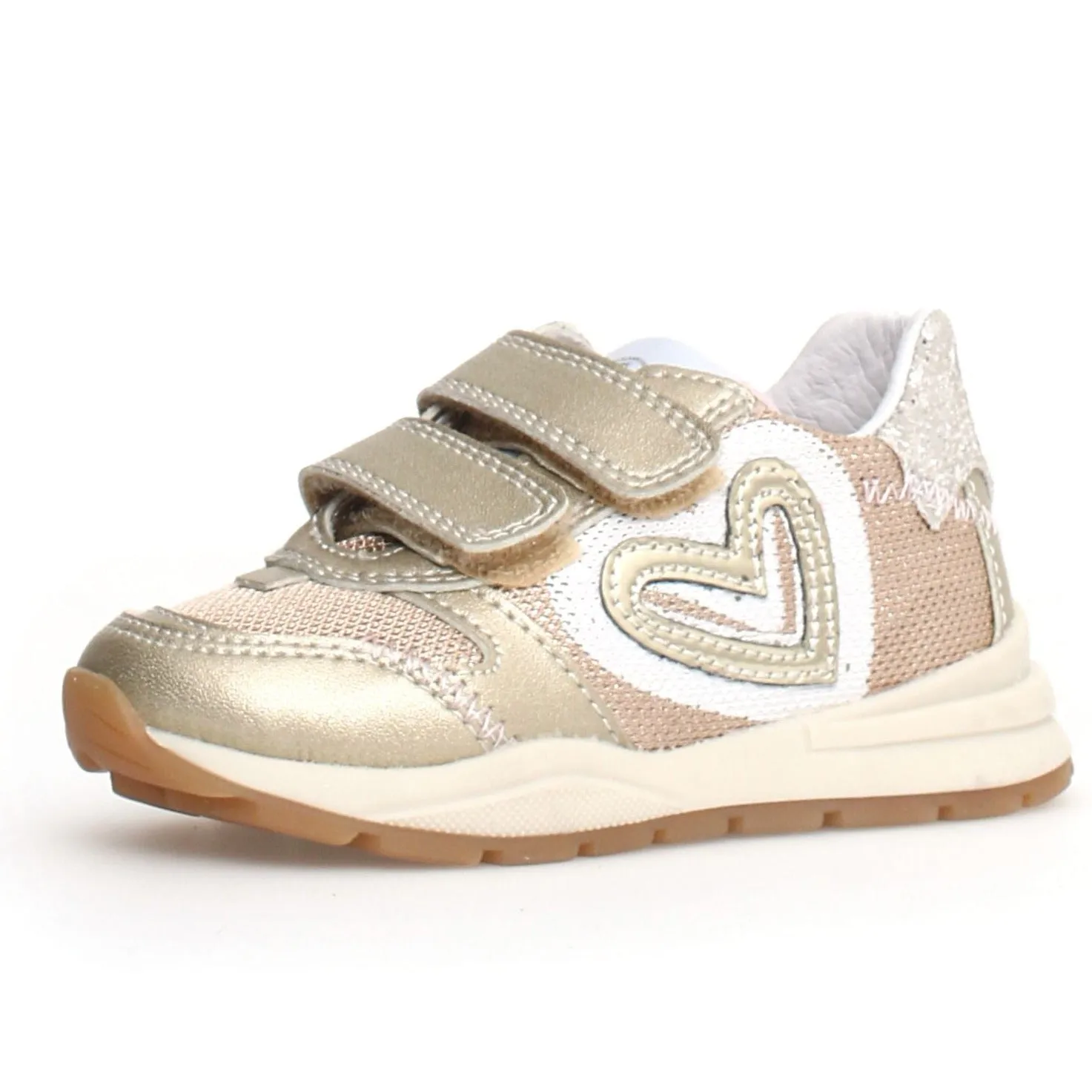 Striped kids' wear Girls' specific shoes Naturino Quelly 2 VL GIrl's Sneakers - Platinum