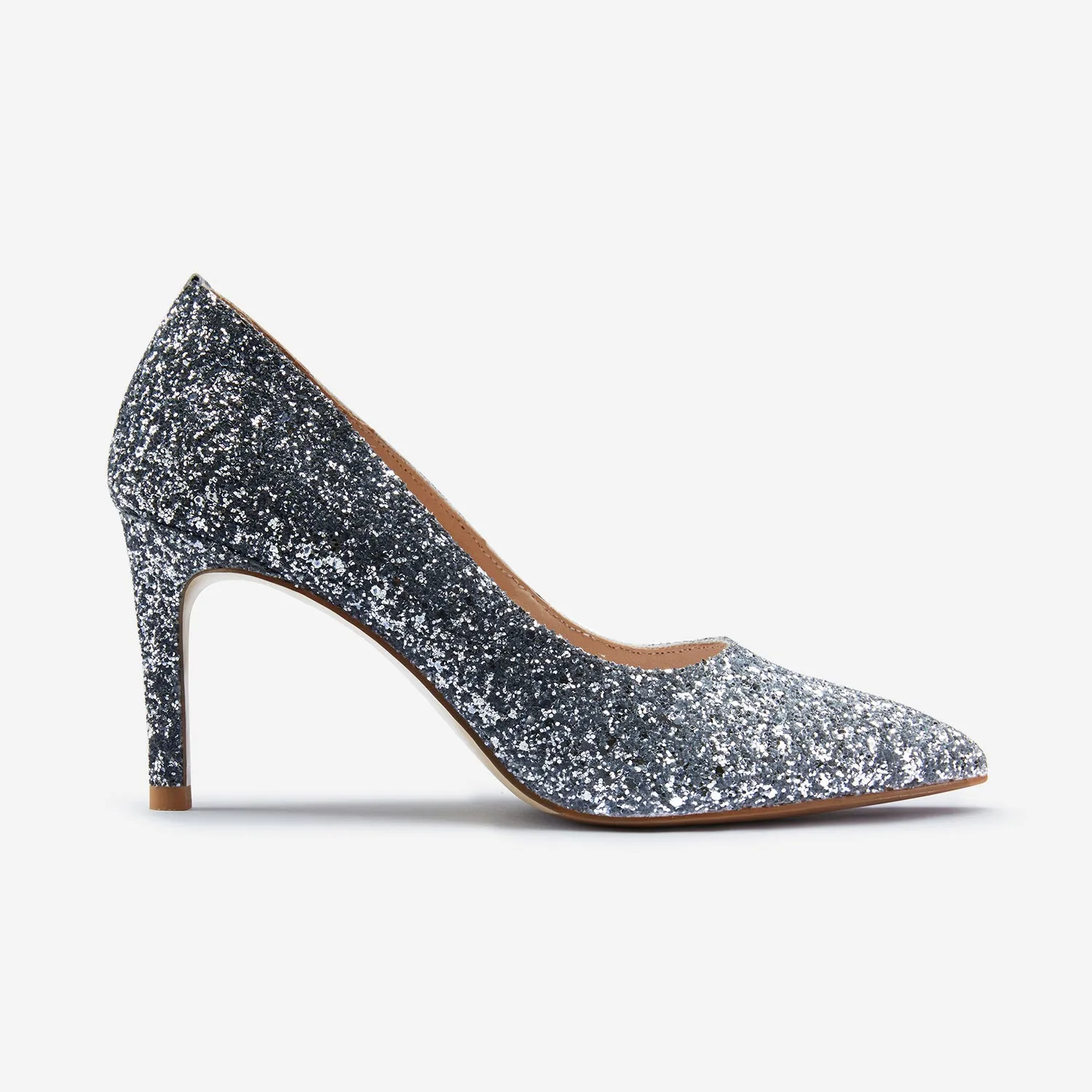 Chunky Heeled Boots Adjustable Heel Sandals Nemesis 78mm Heel Ltd Ed | Ice Glitter