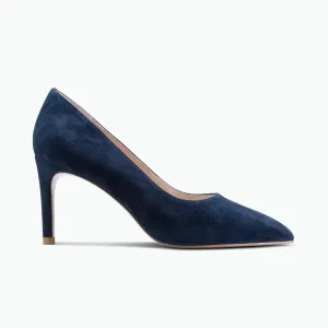 Nemesis 78mm Heel | Navy Suede Bridal Stilettos Modern Heels
