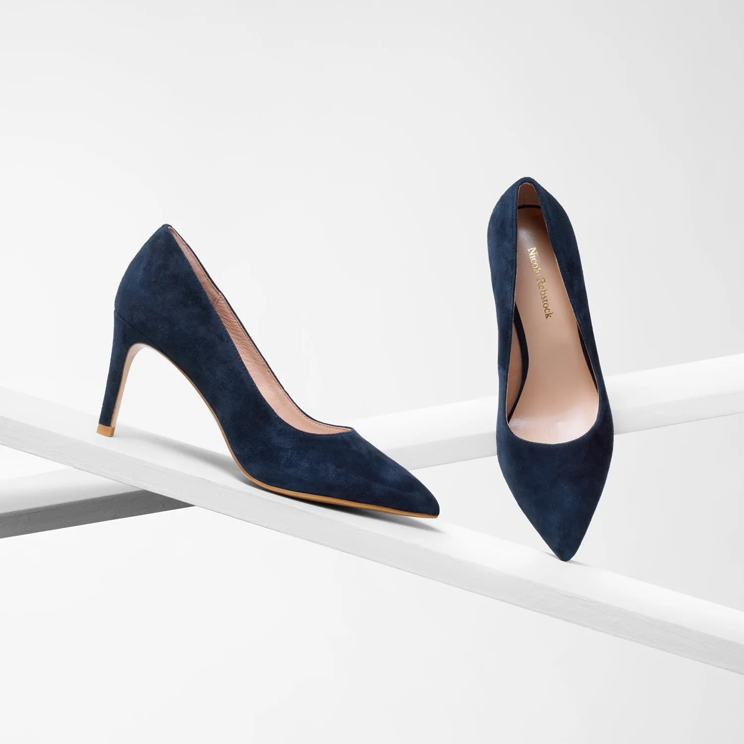 Nemesis 78mm Heel | Navy Suede Comfortable Stilettos