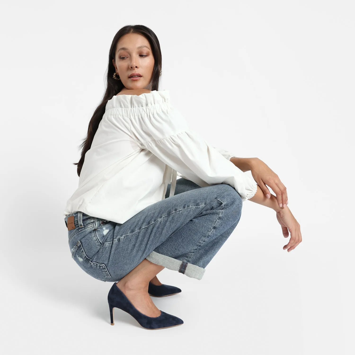 Nemesis 78mm Heel | Navy Suede Comfortable Stilettos