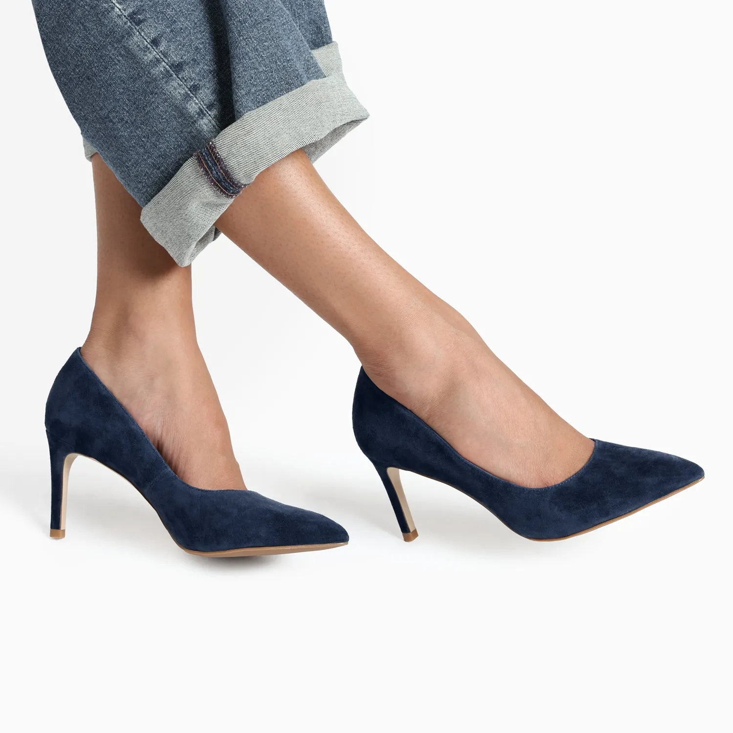 Nemesis 78mm Heel | Navy Suede Comfortable Stilettos