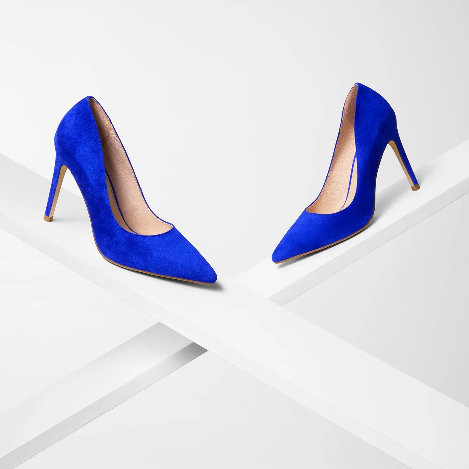 Nemesis 95mm Heel | Cobalt Blue Suede Vintage Heels