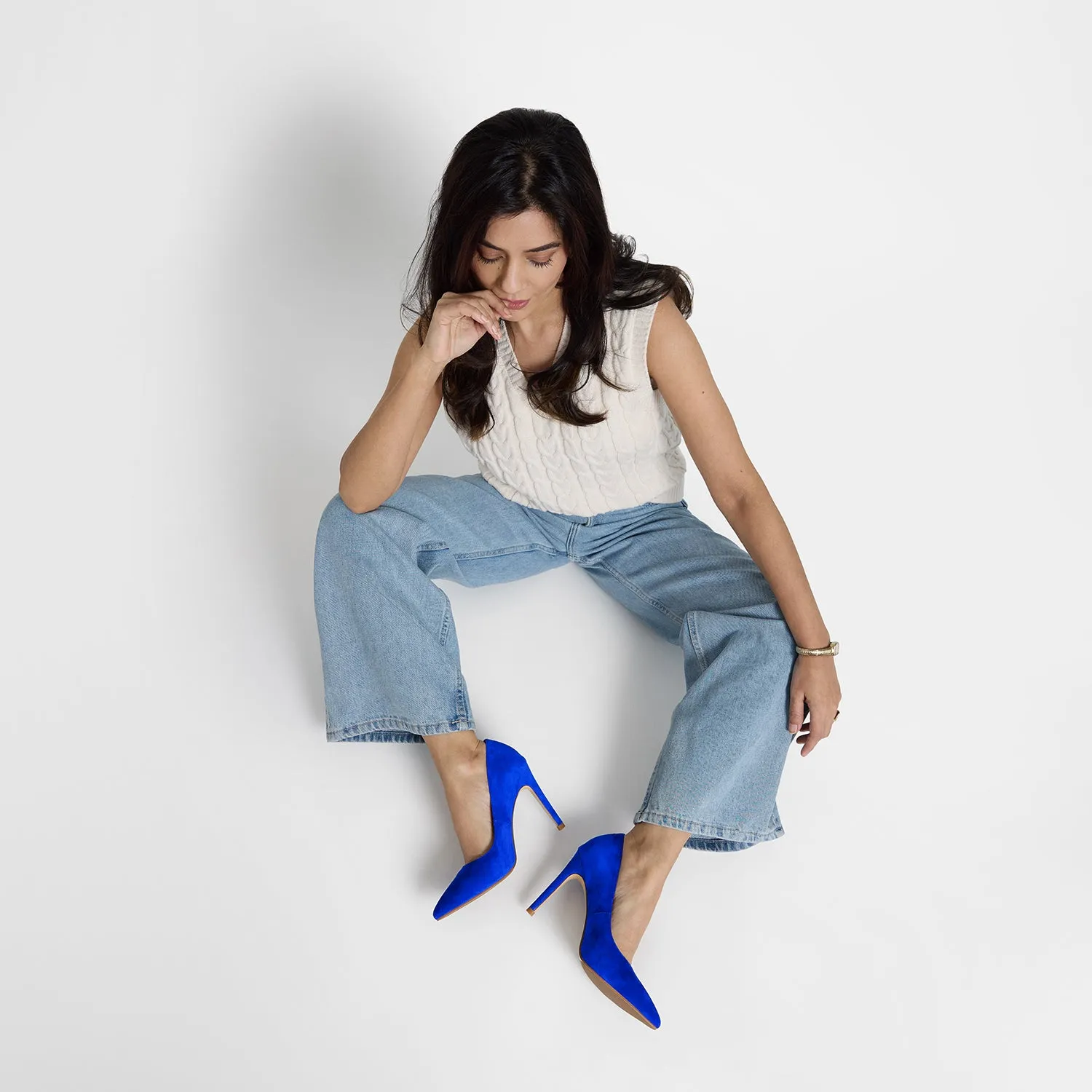 Nemesis 95mm Heel | Cobalt Blue Suede Vintage Heels