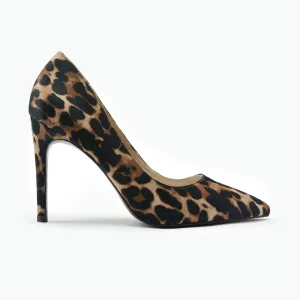 Lace-Up Heels Nemesis 95mm Heel | Leopard Print Satin