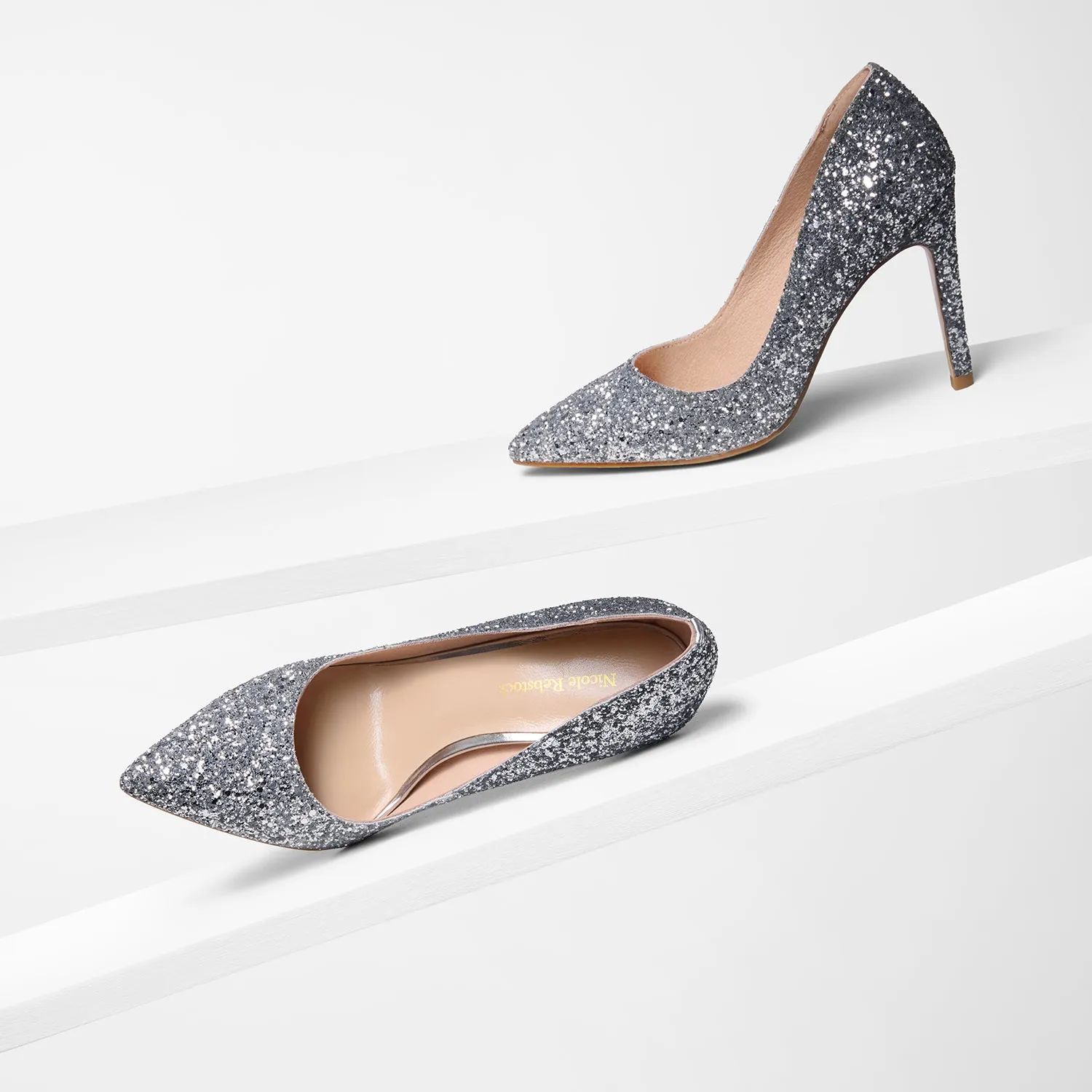 Nemesis 95mm Heel Ltd Ed | Ice Glitter Purple Heels