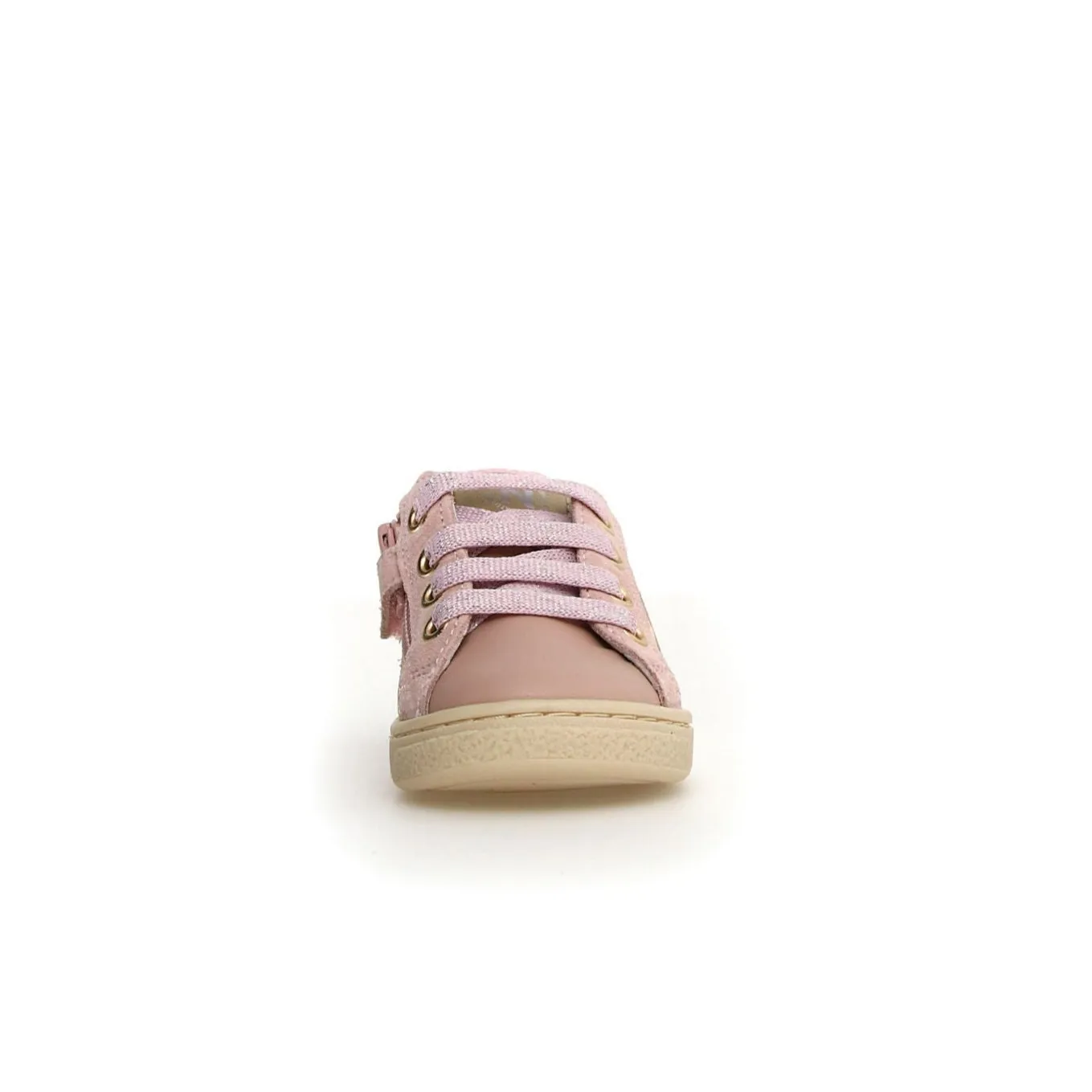 New Arrivals Naturino Girl's Pinn Zip Lace Up Casual Shoes - Cipria / Platinum