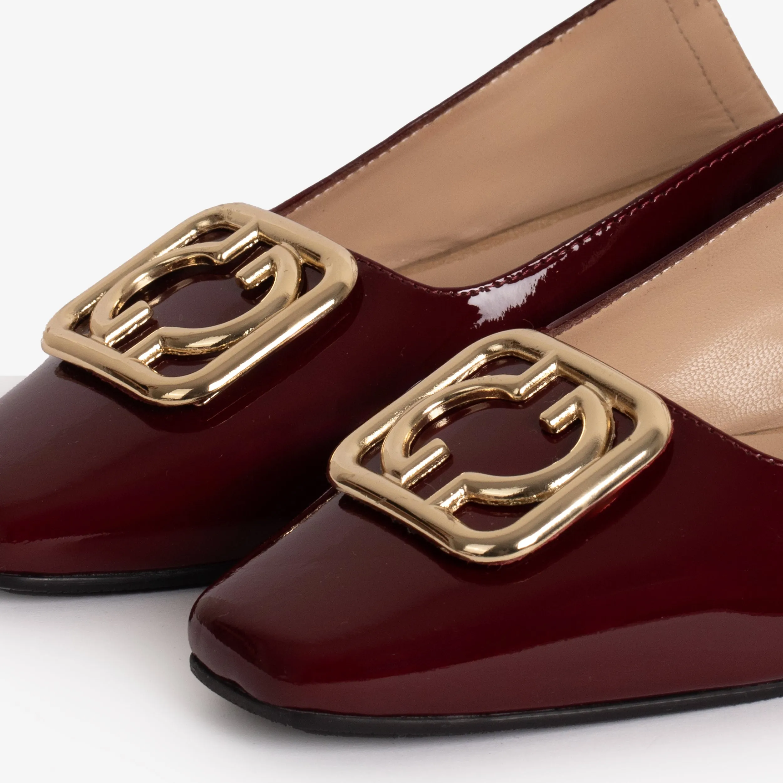 No Rub The Rosalinda Burgundy Patent Leather Women Flat Slingback Shoe