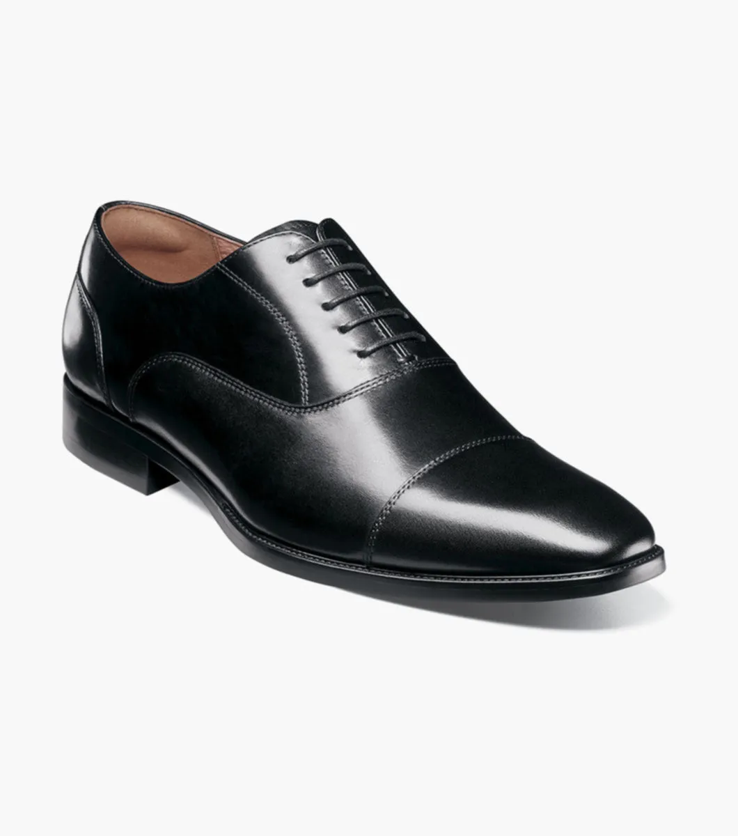 Noble Style Sorrento Lux Cap Toe Bal Oxford-Black | Florsheim