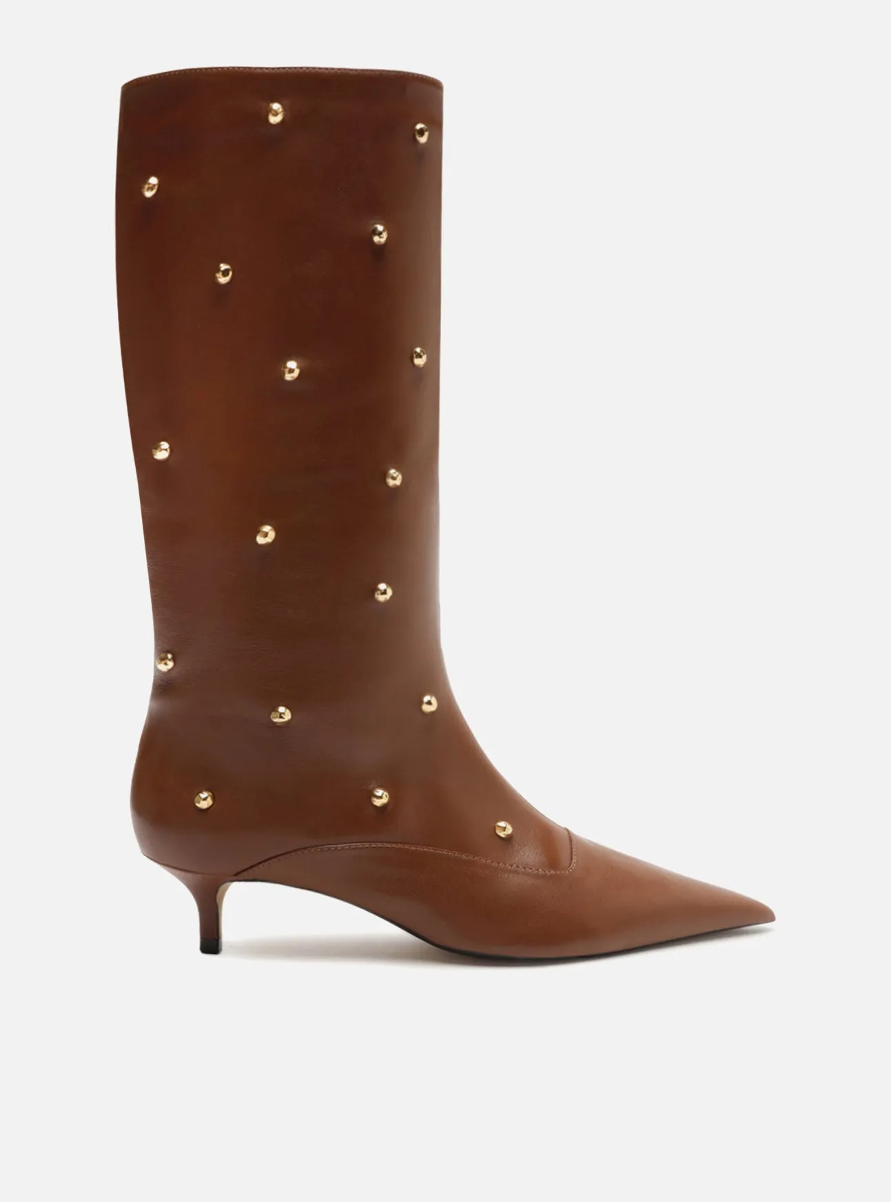The Campaign Brown Leather Boot Peep Toe Sandals