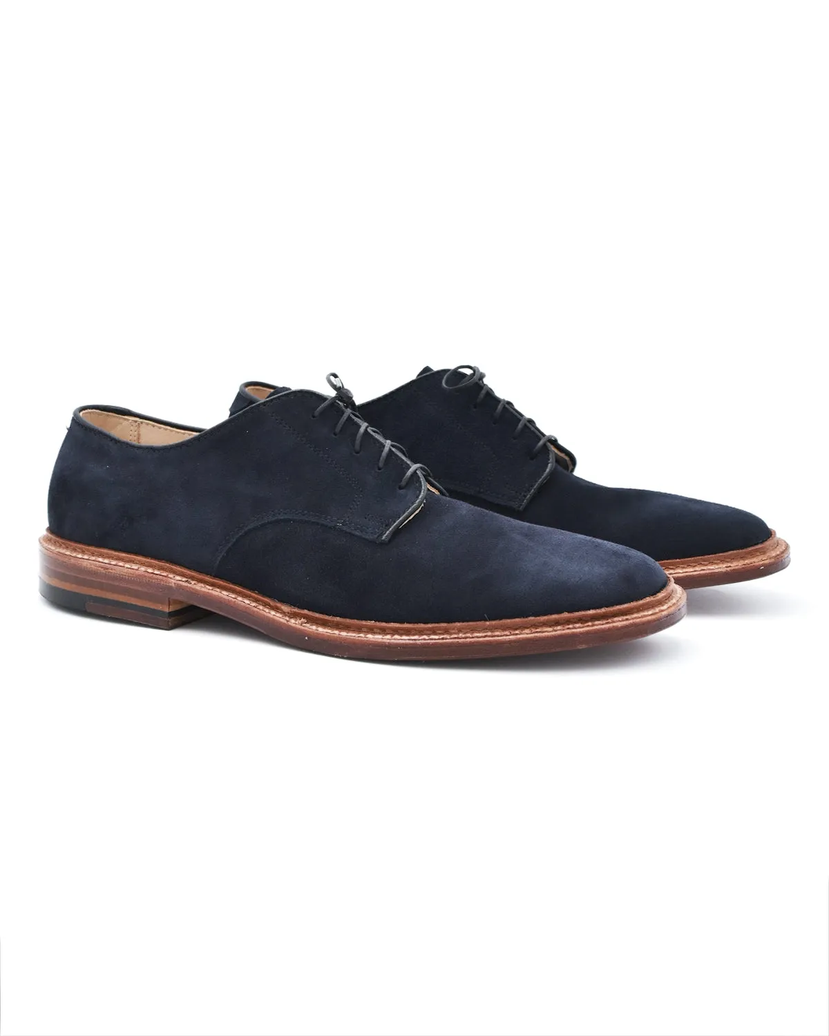 Non-Slip Soles Alden Navy Suede Unlined Plain Toe Blutcher