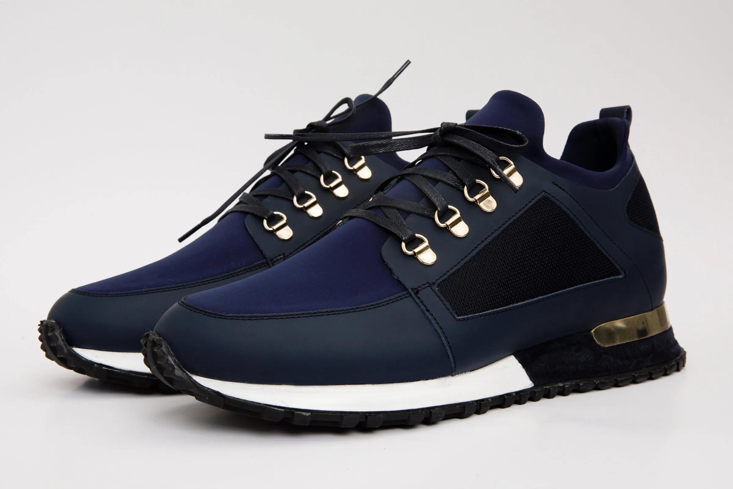 non-slip The Emir Navy Leather Men Sneaker