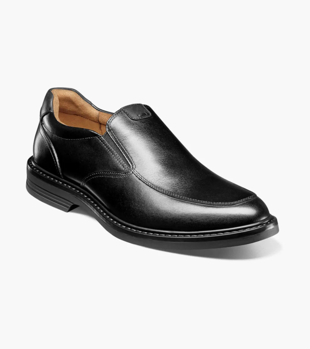 Norwalk Moc Toe Slip On-Black| Florsheim Elegant Brogues