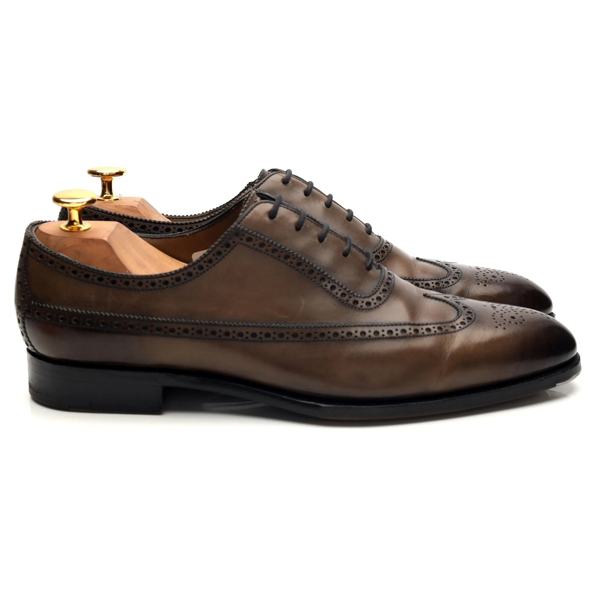 Leather Comfort 'Oakdale' Grey Leather Oxford Brogues UK 8 C