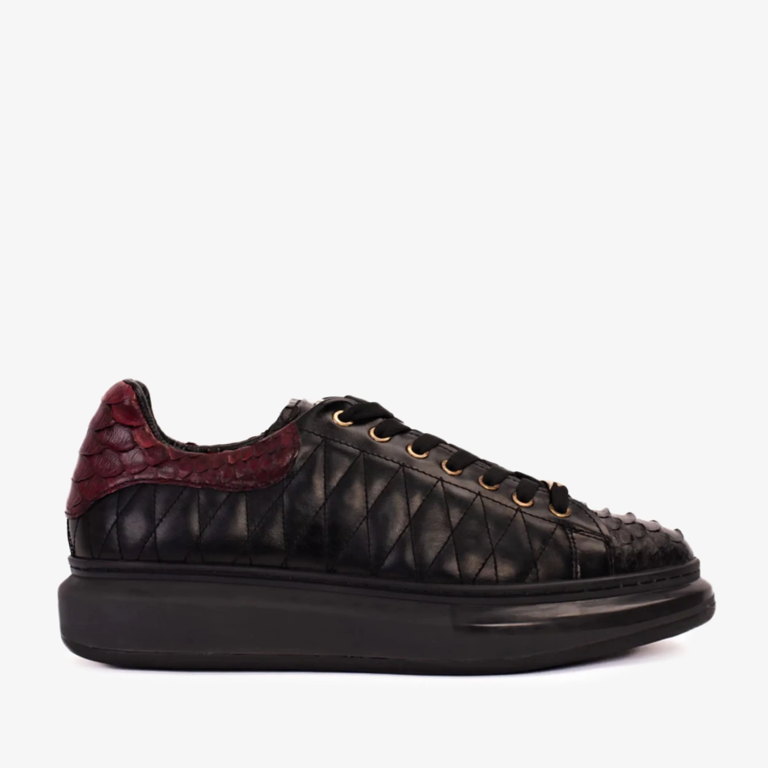 Comfort Flex Neutral Base The Adler Pyht  Snk Skin Black & Burgundy Men Sneaker