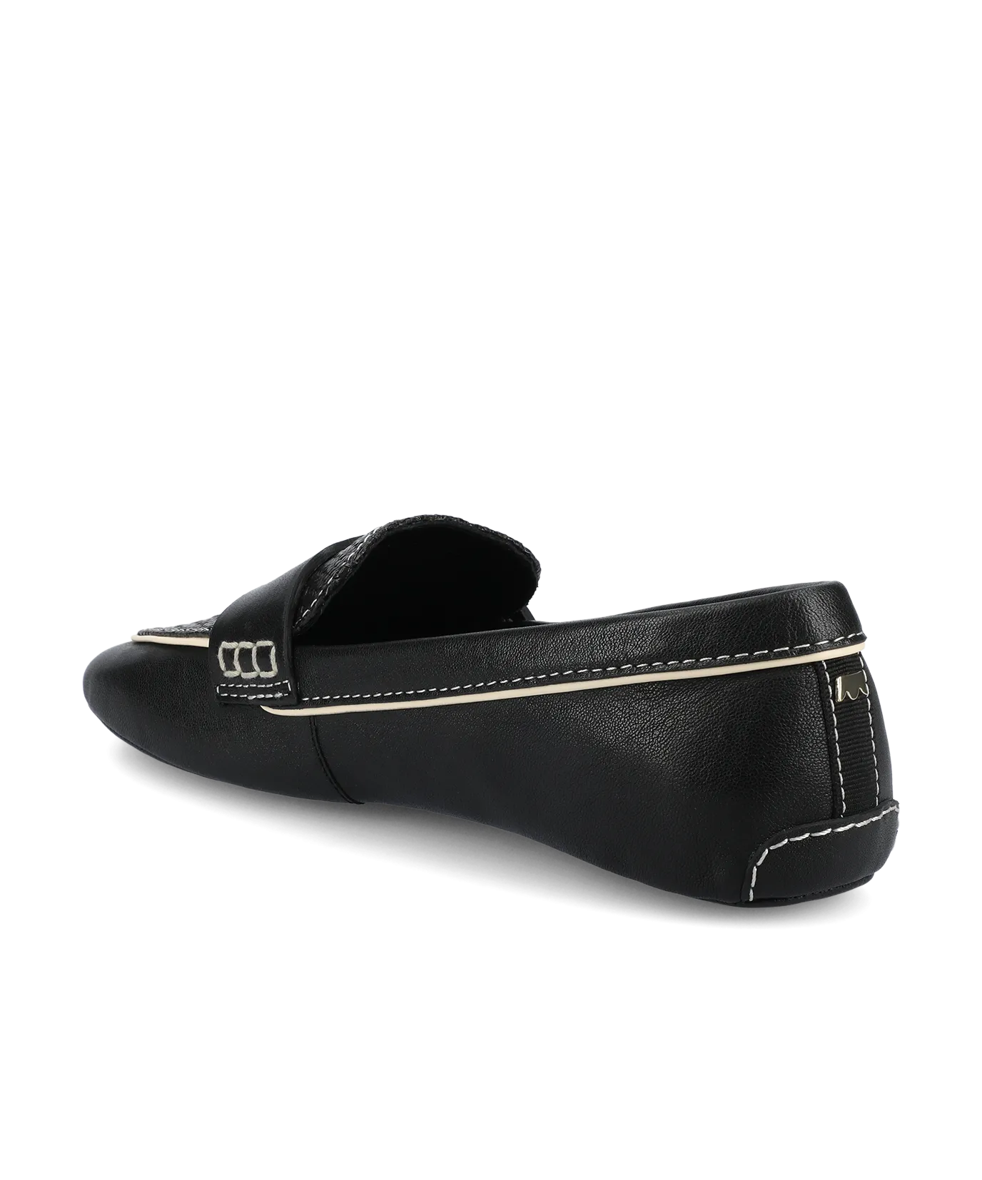 Odor-free The Vesper Driver - Black Leather Raffia