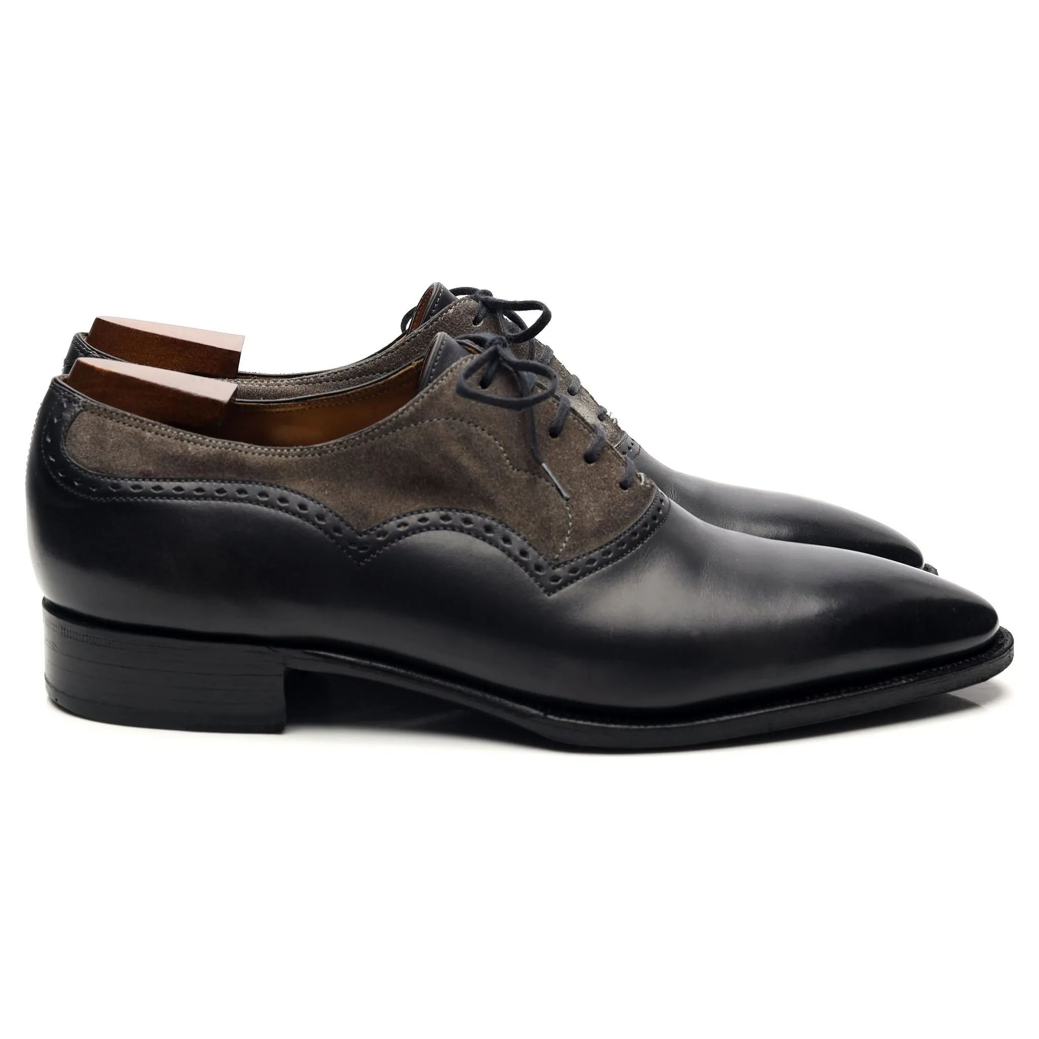 'Wilfrid' Blue Leather Oxford UK 5.5 Simple Leather Weekend Look