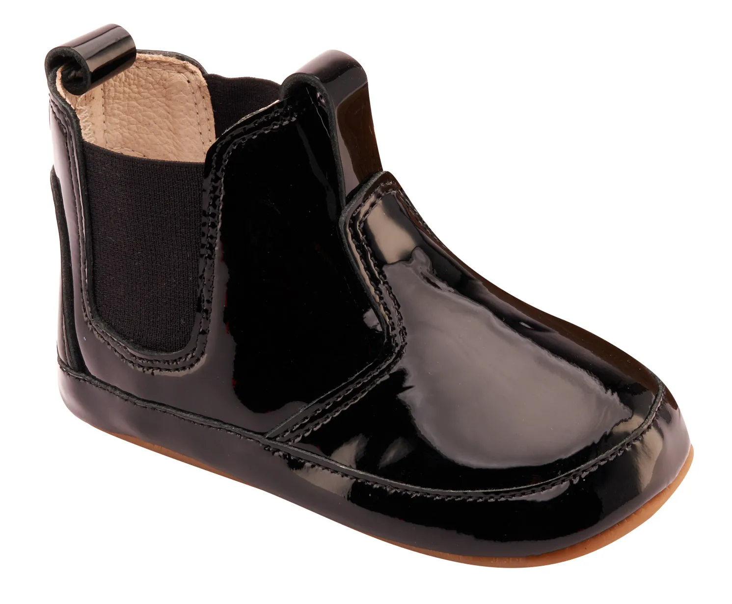 Old Soles Boy's & Girl's 188R Bambini Local Boots/Dress Shoes - Black Patent / Black Mobile Friendly