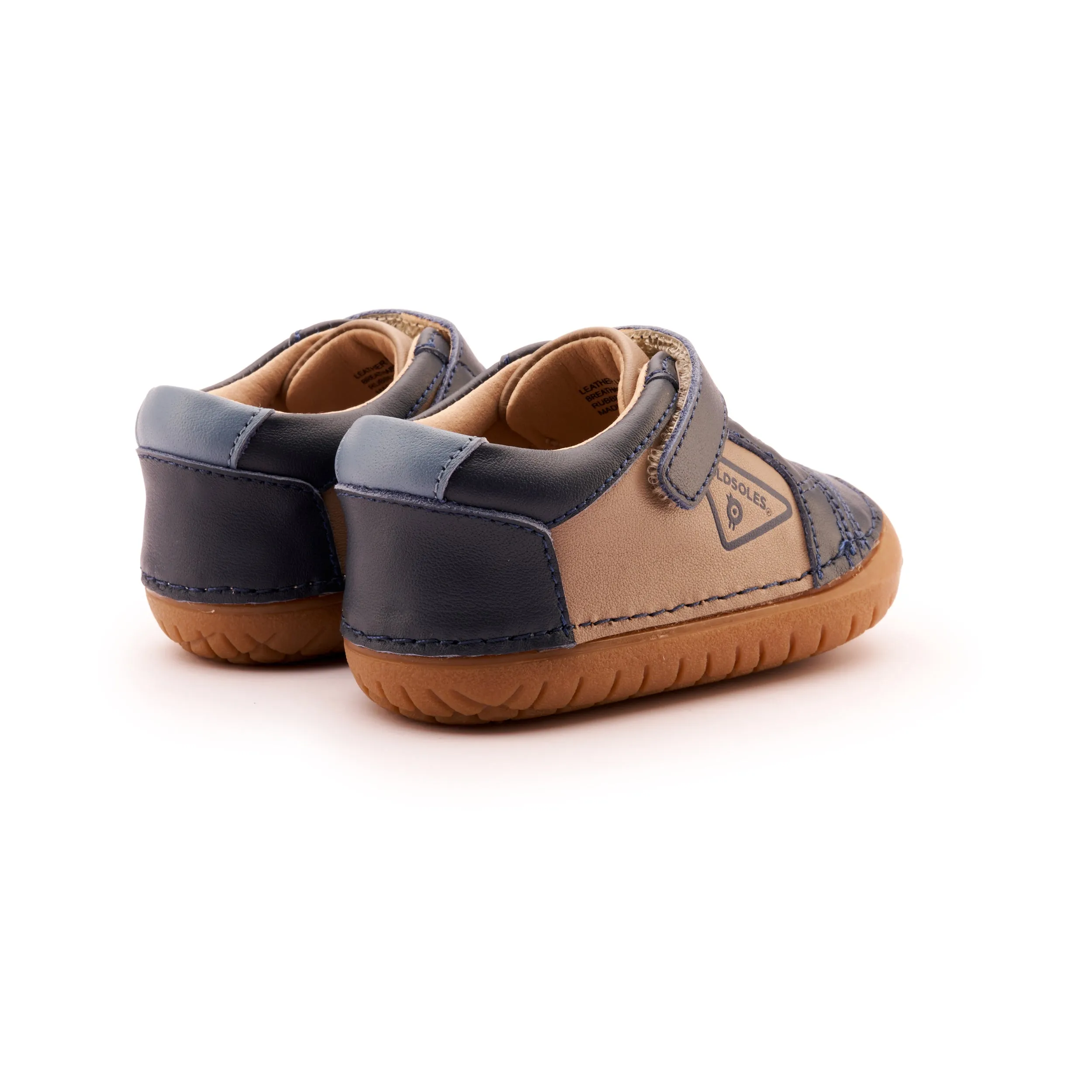 Old Soles Boy's & Girl's 4094 Badge Pave Casual Shoes - Taupe / Navy / Indigo Canvas Trim