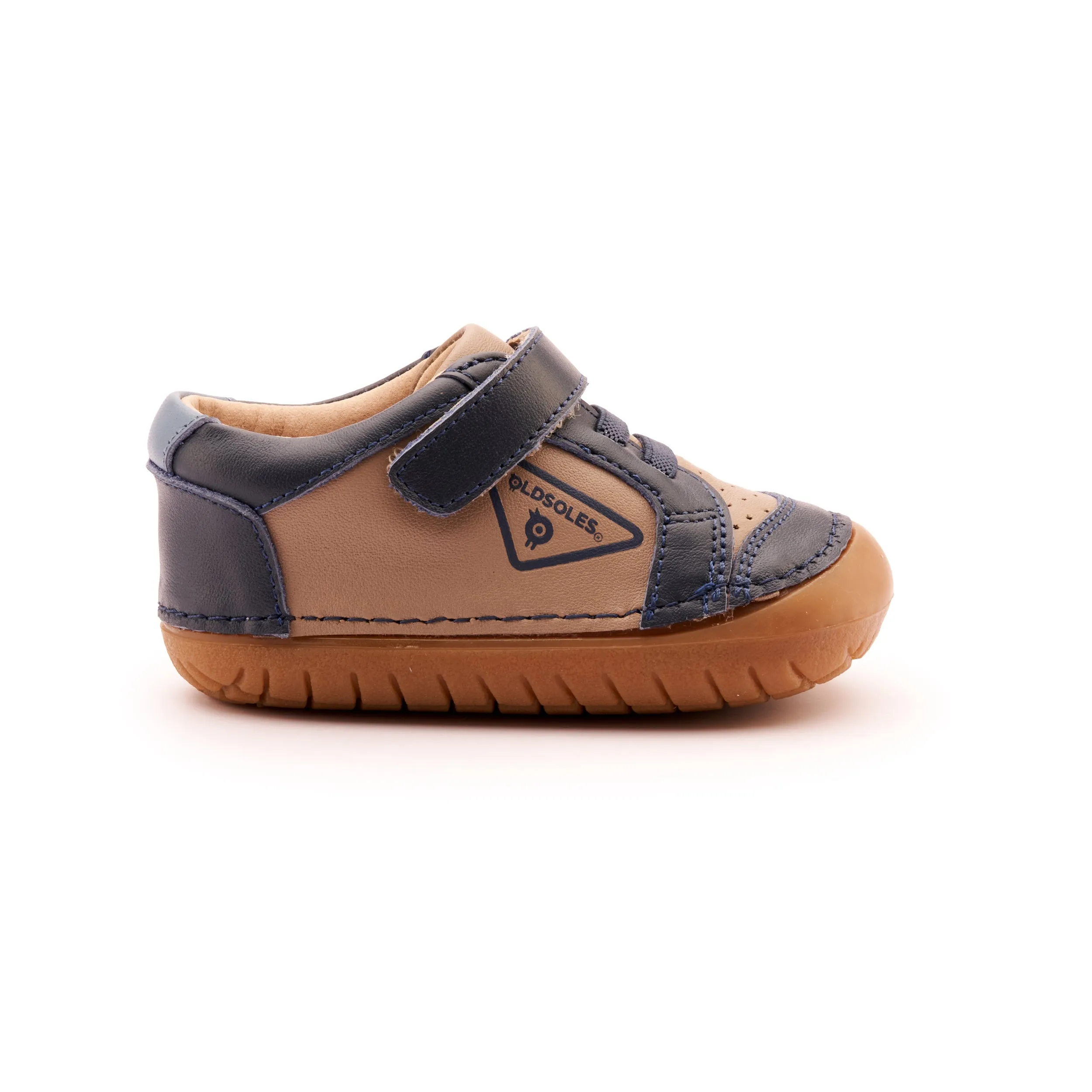 Old Soles Boy's & Girl's 4094 Badge Pave Casual Shoes - Taupe / Navy / Indigo Canvas Trim