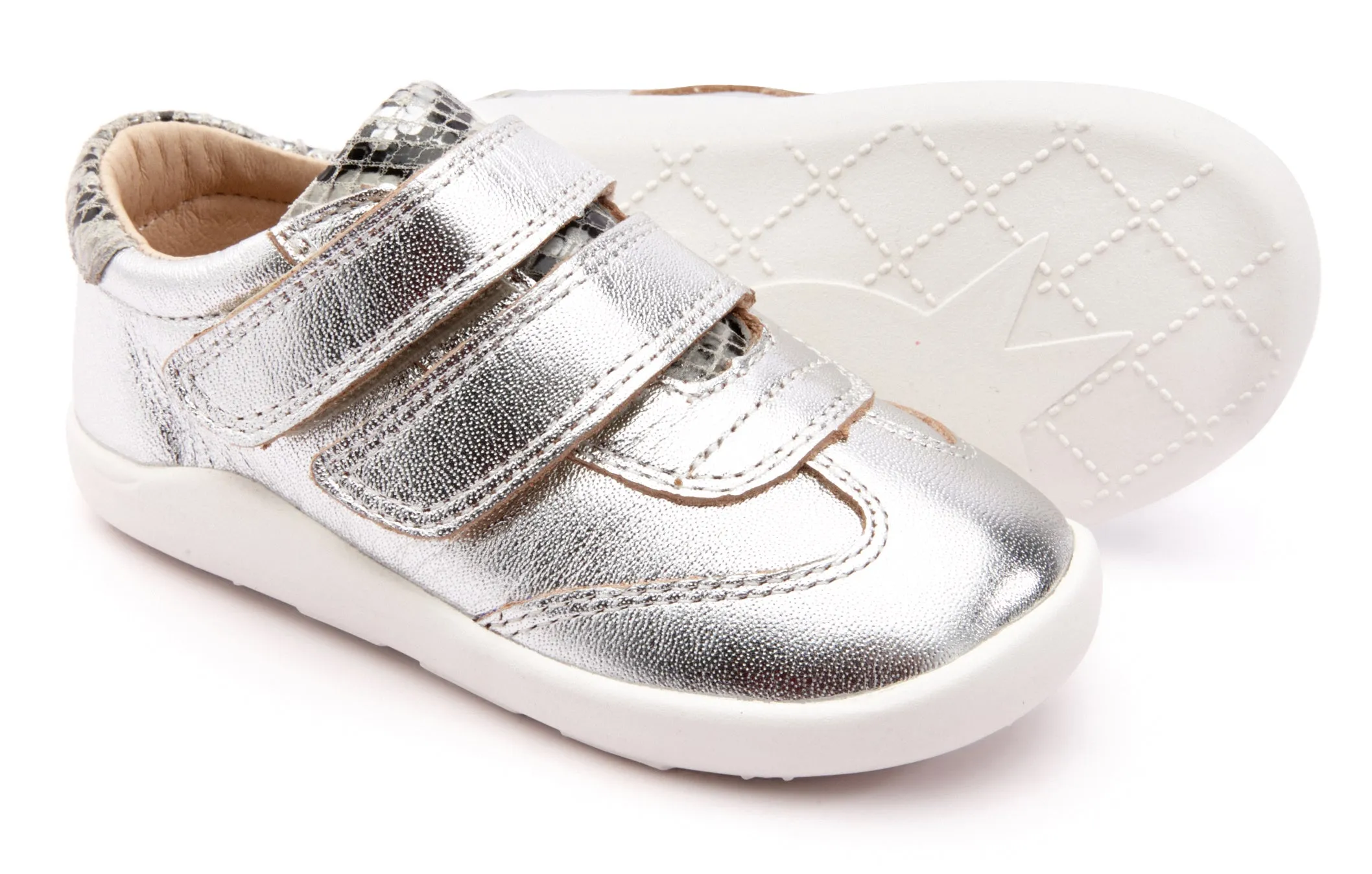 Old Soles Boy's & Girl's 8012 Path Way Shoe - Silver/Grey Serp Suede Trim