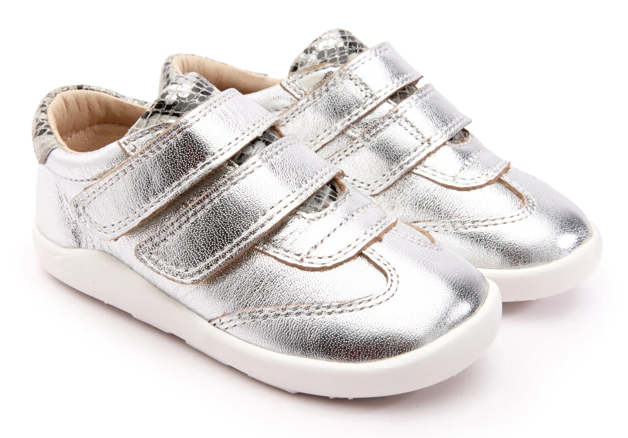 Old Soles Boy's & Girl's 8012 Path Way Shoe - Silver/Grey Serp Suede Trim