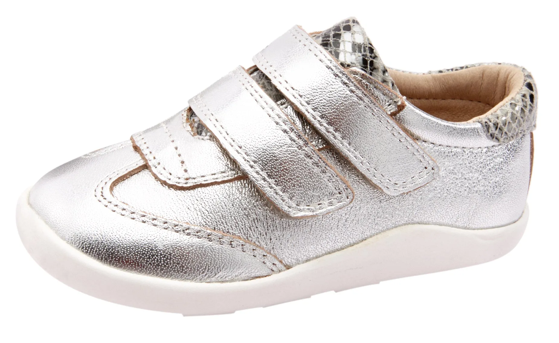 Old Soles Boy's & Girl's 8012 Path Way Shoe - Silver/Grey Serp Suede Trim