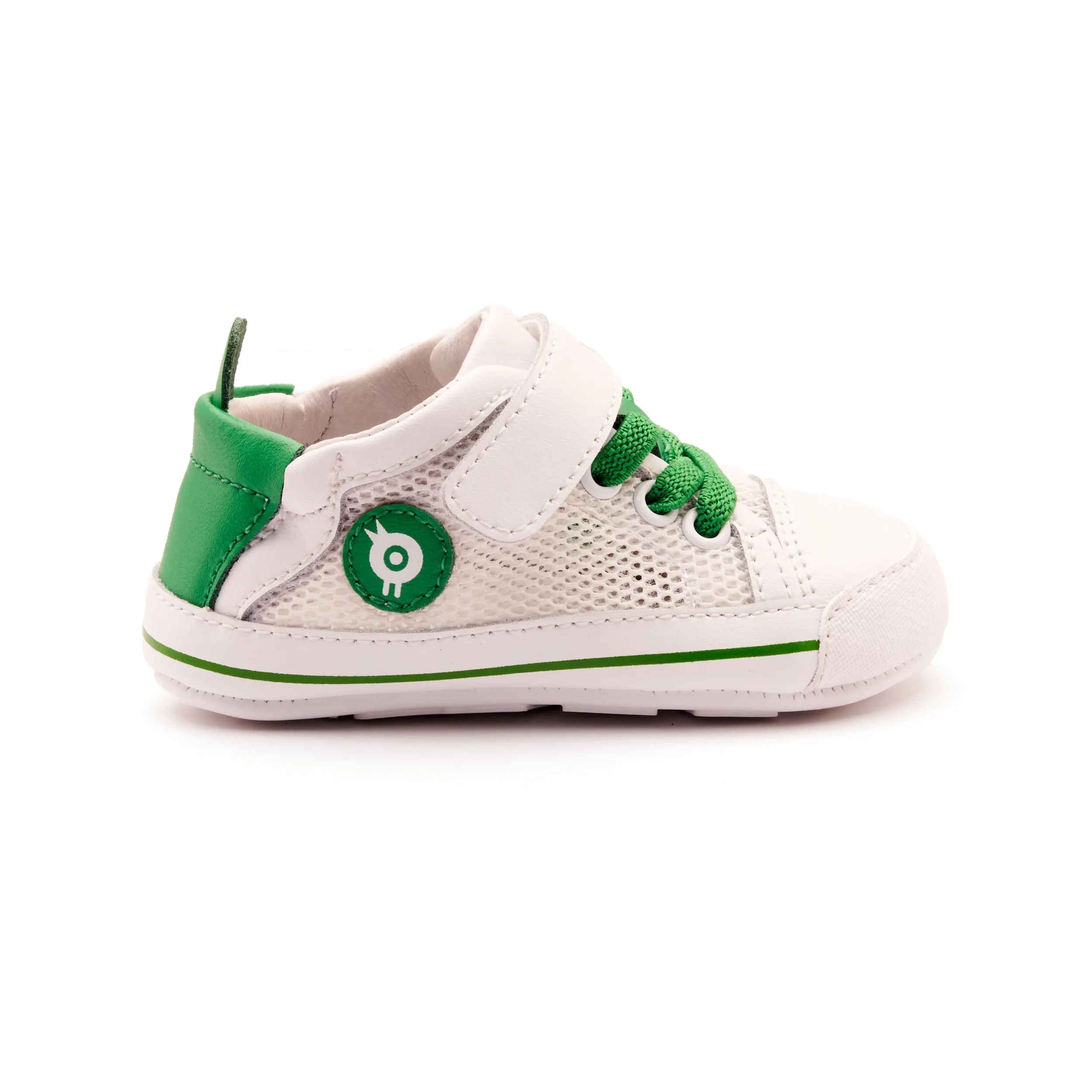 Classic kids' looks Old Soles Boy's and Girl's 0083RT Baby Mesh Casual Shoes - Snow / Neon Green / Snow Sole