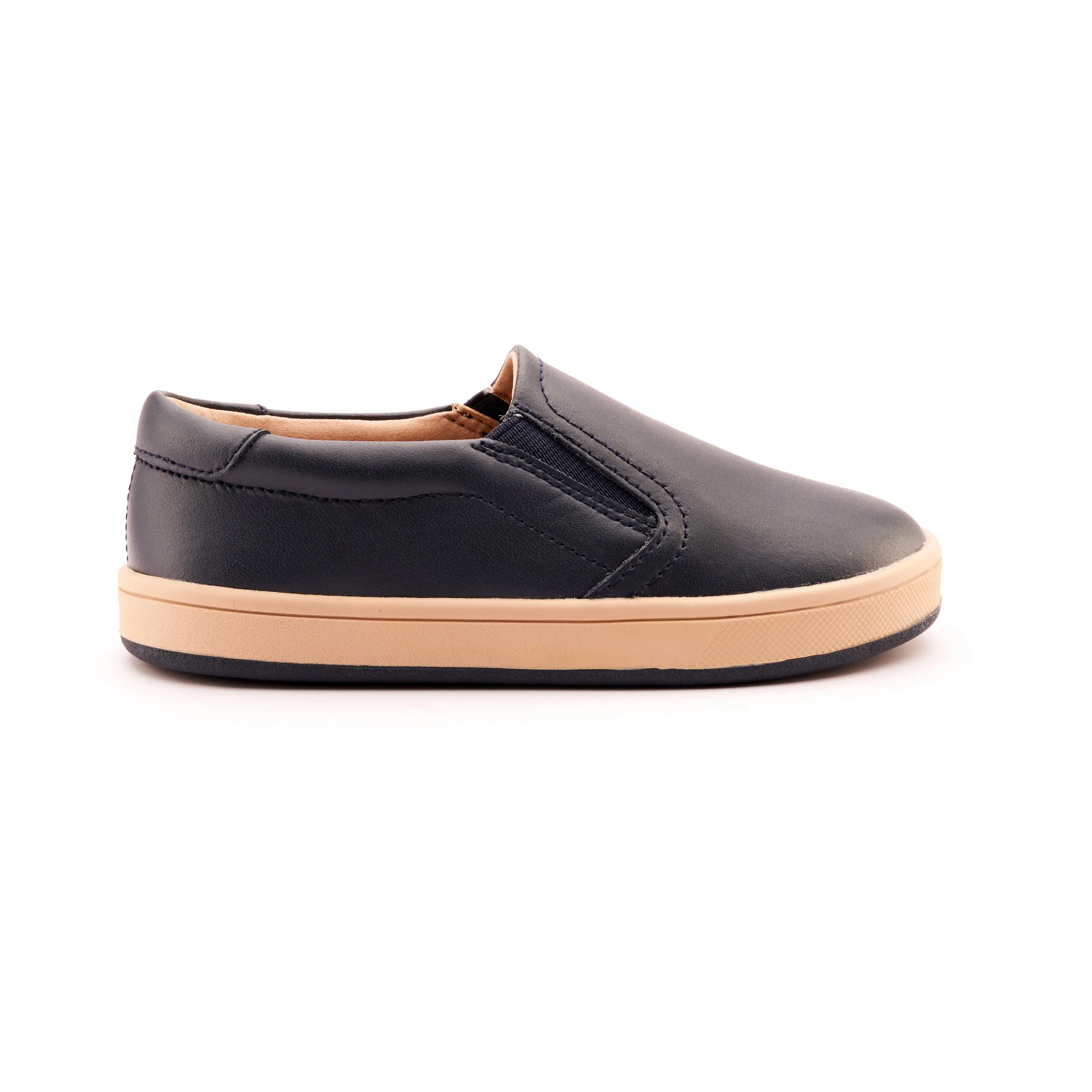 Old Soles Boy's and Girl's 1005 Hoff Leather Loafer Slip-on Shoes - Navy/Natural Fast Delivery