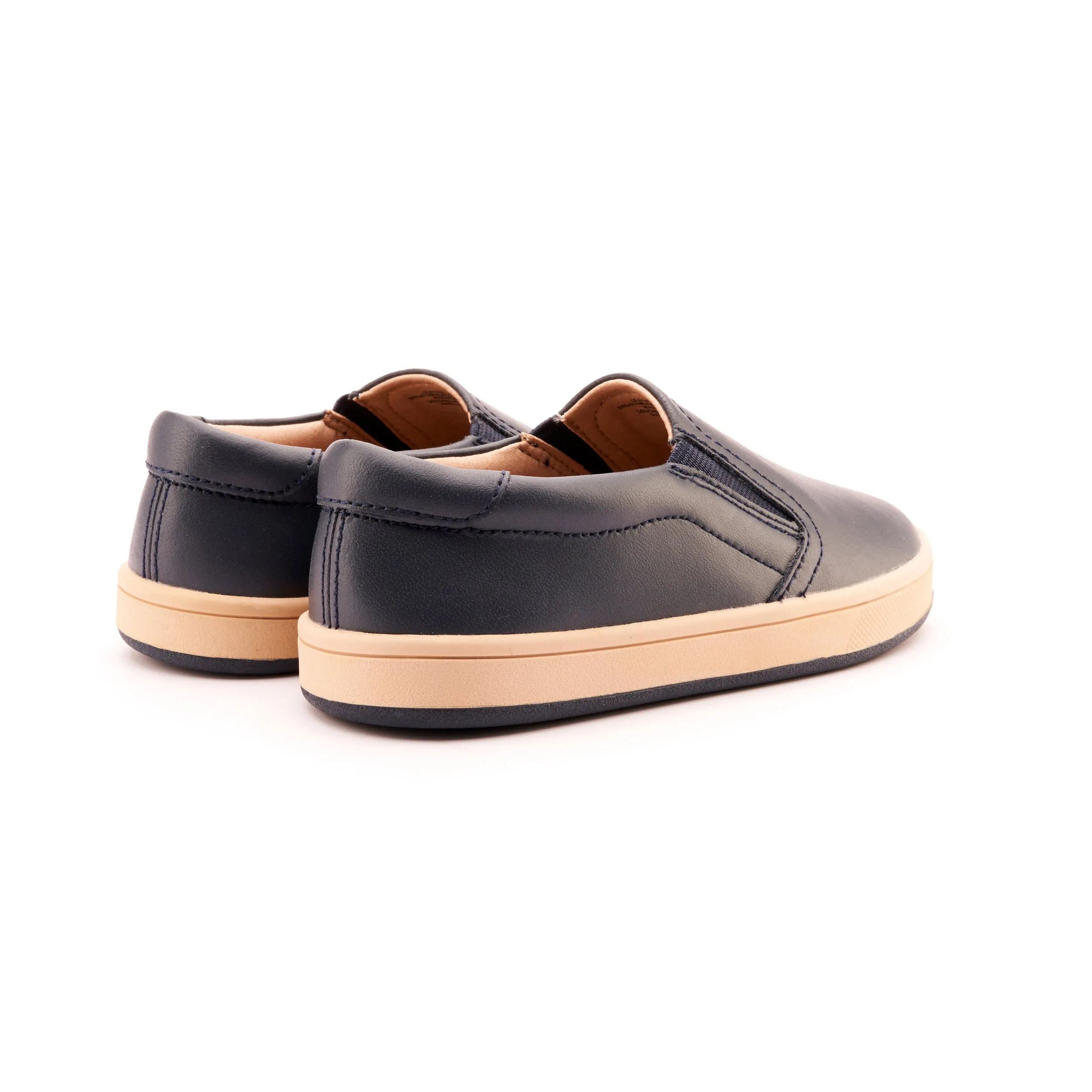 Old Soles Boy's and Girl's 1005 Hoff Leather Loafer Slip-on Shoes - Navy/Natural Fast Delivery