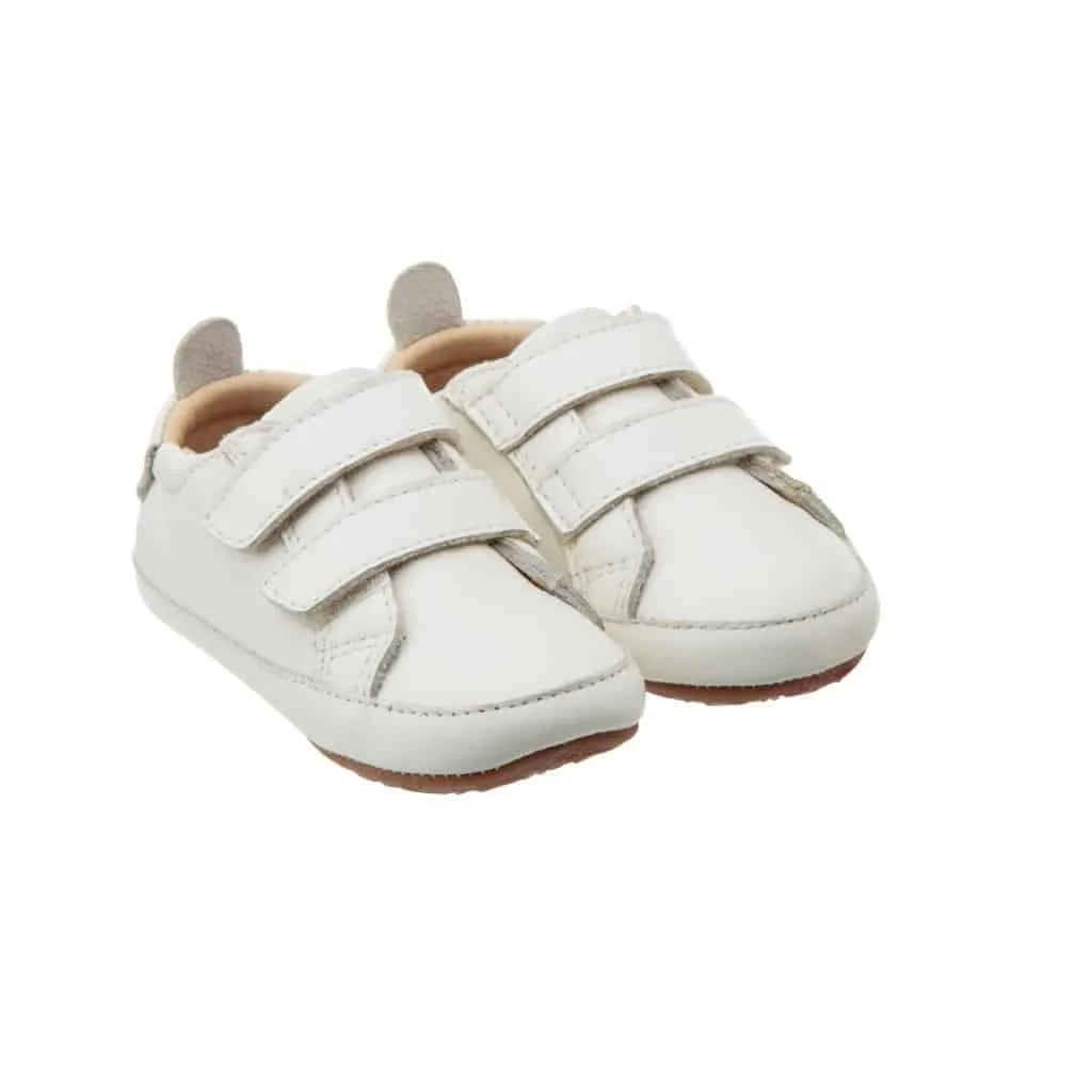 Old Soles Boy's and Girl's 113RT Bambini Markert Casual Shoes - White / White Patch Kids
