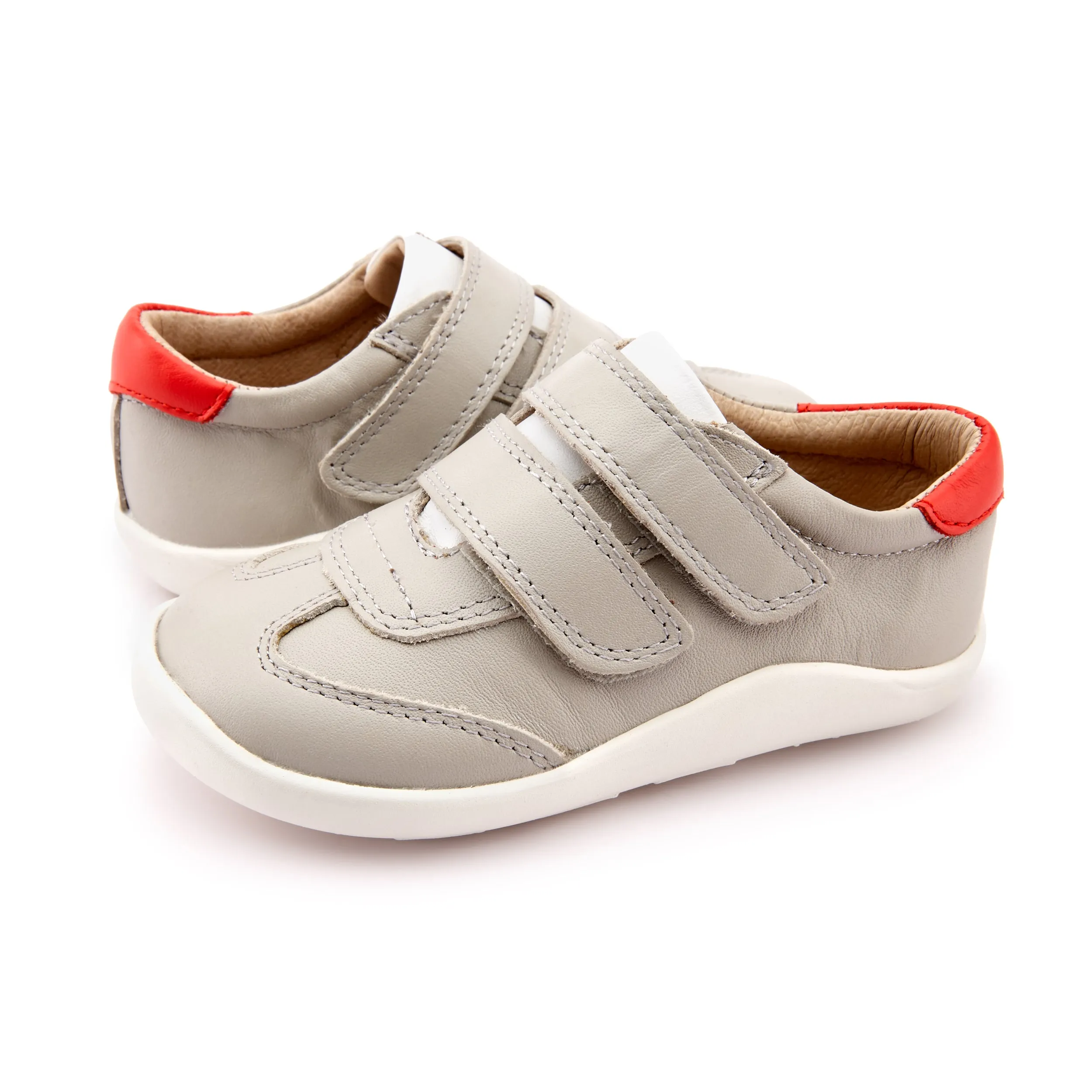 Durable kids' shoes Old Soles Boy's and Girl's 8012 Path Way Shoe - Gris/Snow/Bright Red
