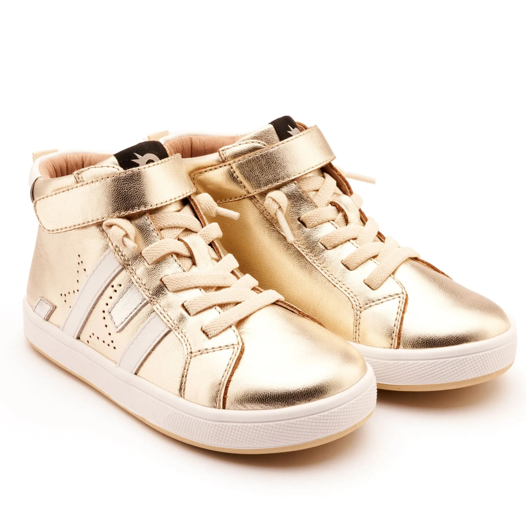 Old Soles Boy's and Girl's Challenger Casual Shoes - Gold / Snow / Silver Stretchable kids' clothes School - appropriate kids' shoes