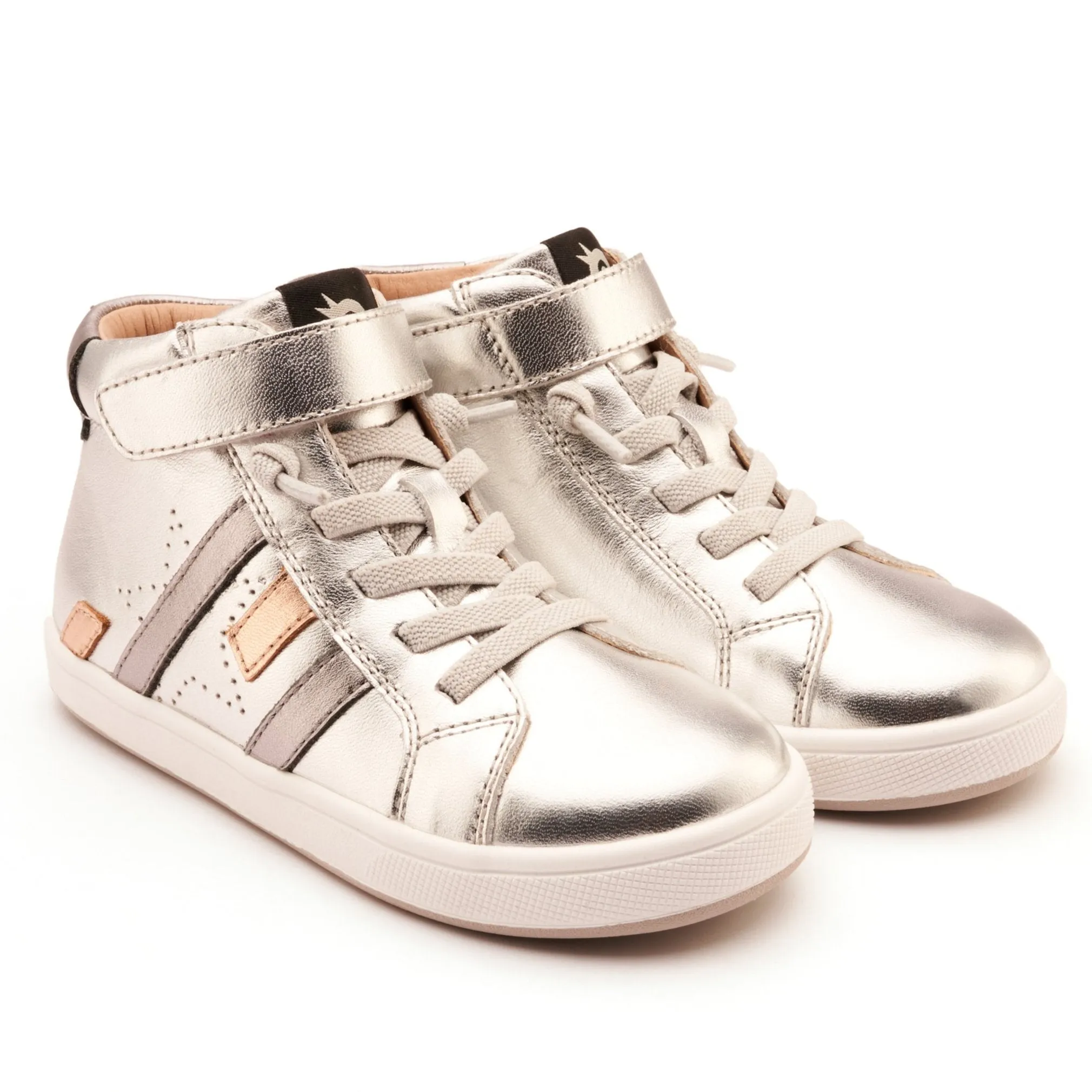 Old Soles Boy's and Girl's Challenger Casual Shoes - Silver / Rich Silver / Copper Value for Money