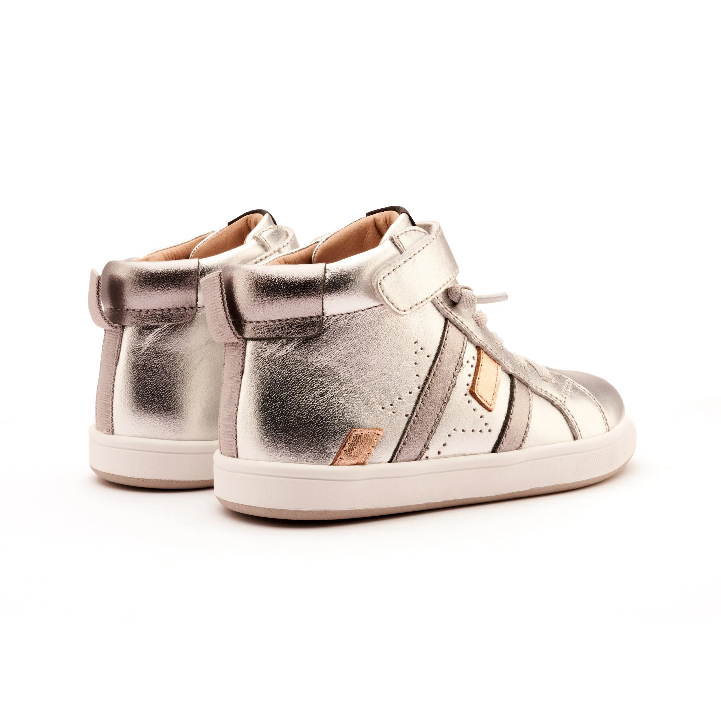 Old Soles Boy's and Girl's Challenger Casual Shoes - Silver / Rich Silver / Copper Value for Money