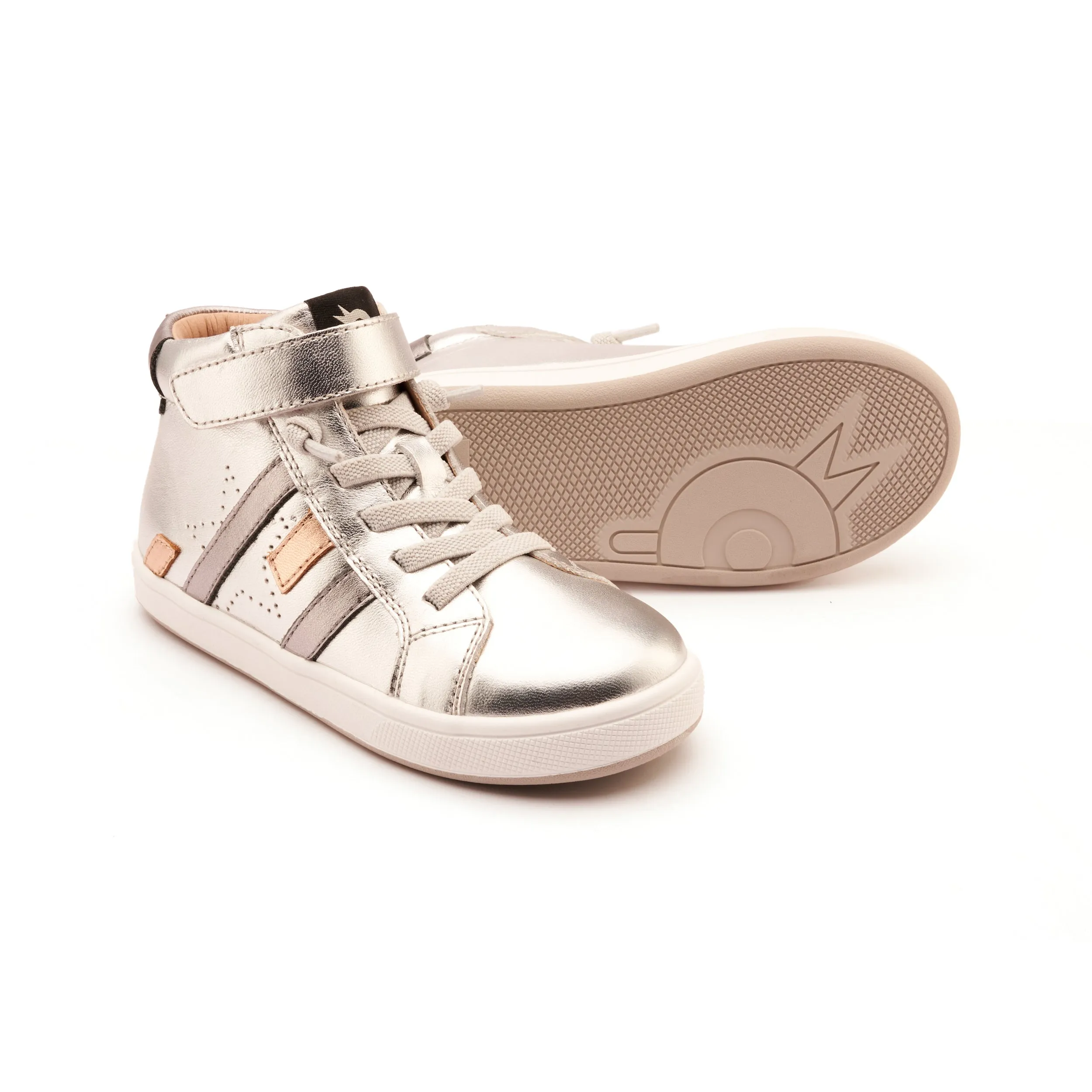 Old Soles Boy's and Girl's Challenger Casual Shoes - Silver / Rich Silver / Copper Value for Money