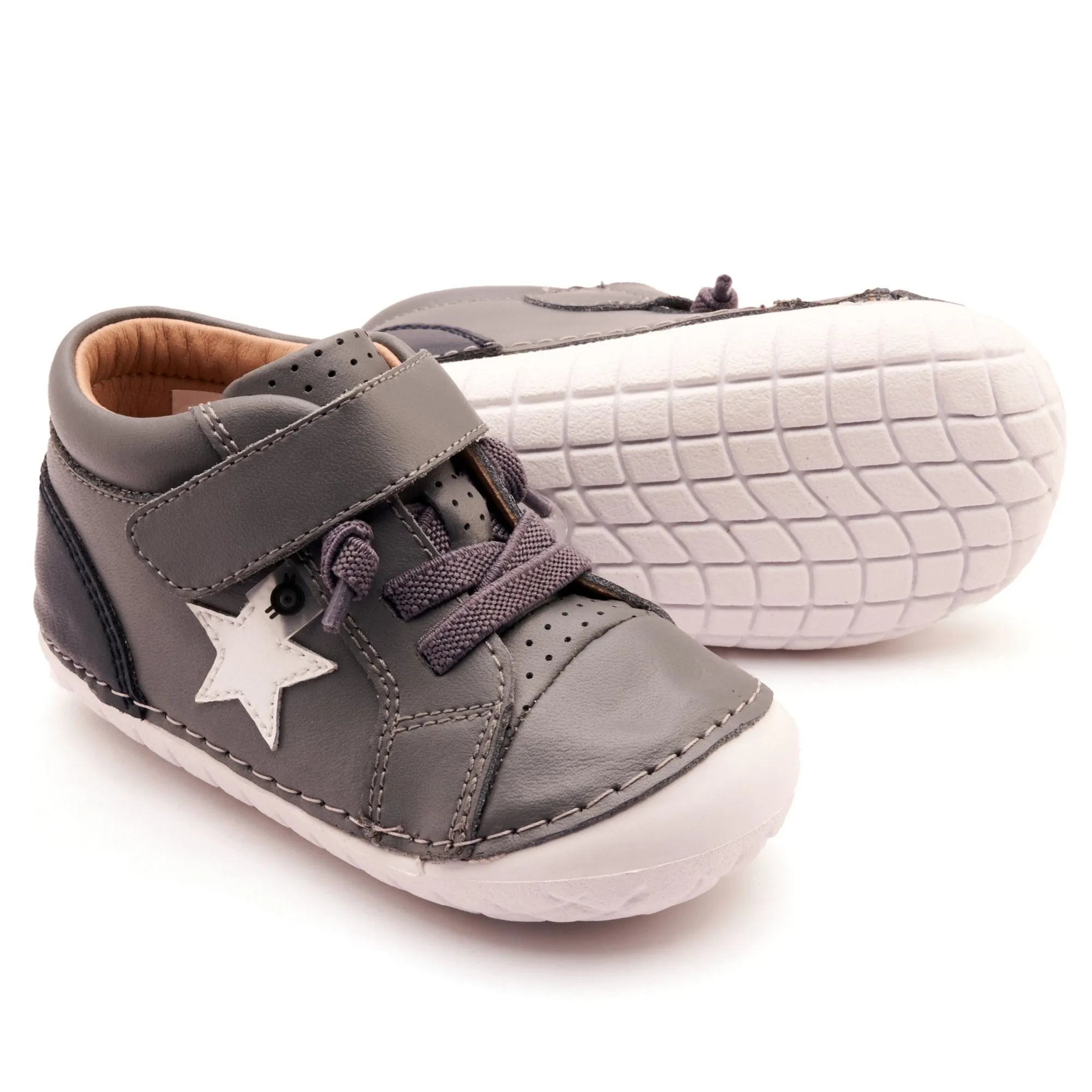 Old Soles Boy's and Girl's Champster Pave Casual Shoes - Shadow / Navy / Snow Buckle Details