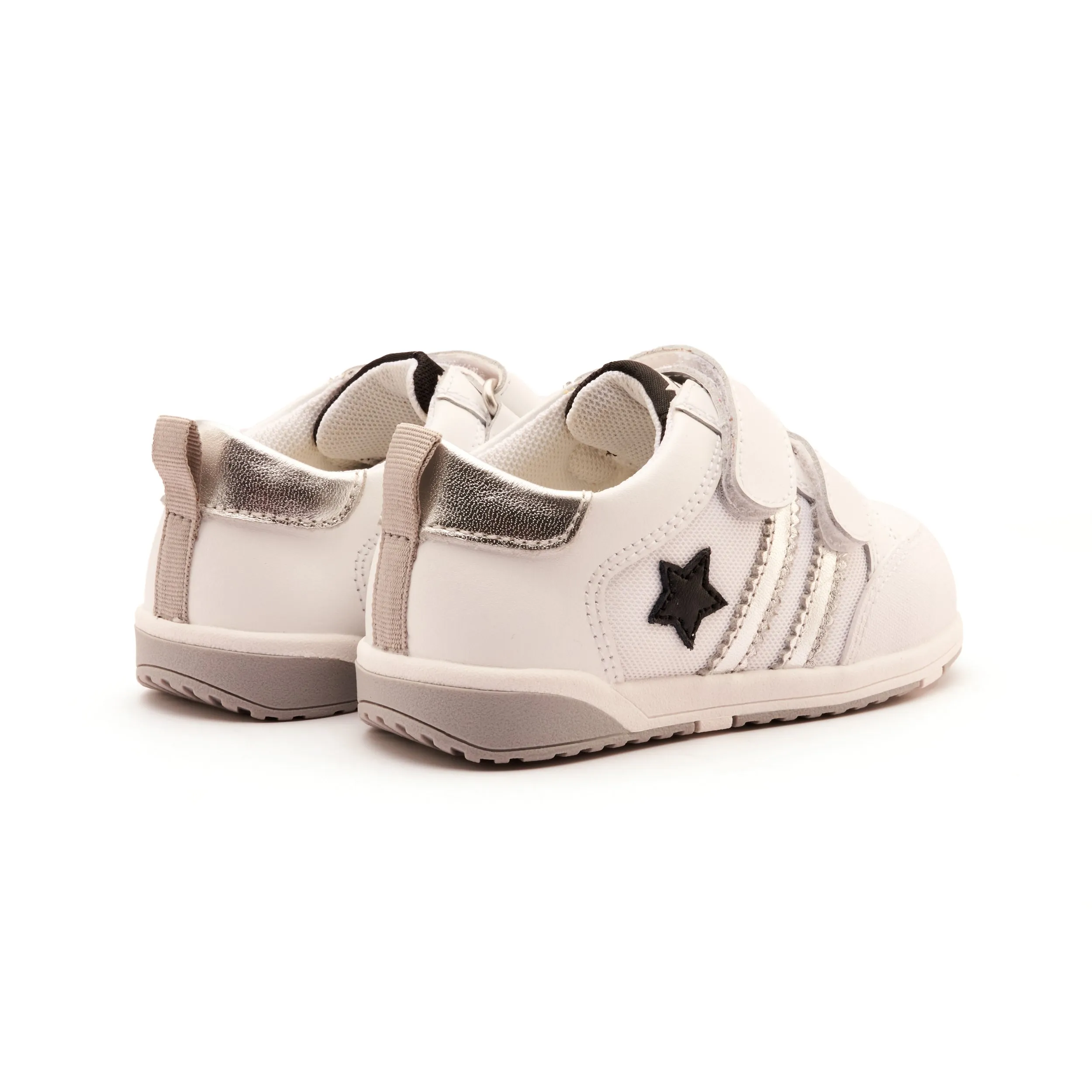 Old Soles Boy's and Girl's Field Squad Casual Shoes - Snow / Silver / Black Pom Pom Details