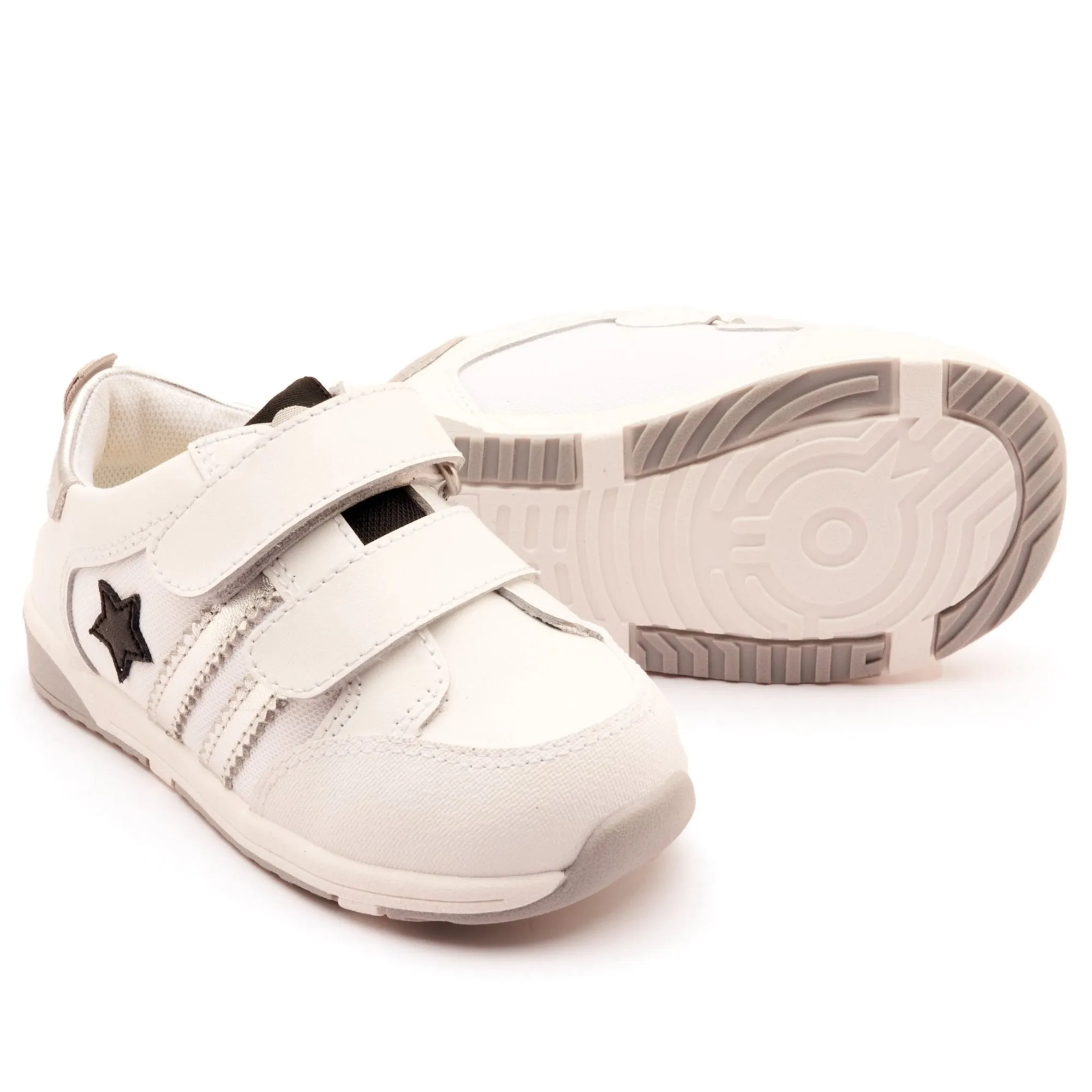 Old Soles Boy's and Girl's Field Squad Casual Shoes - Snow / Silver / Black Breathable kids' shoes