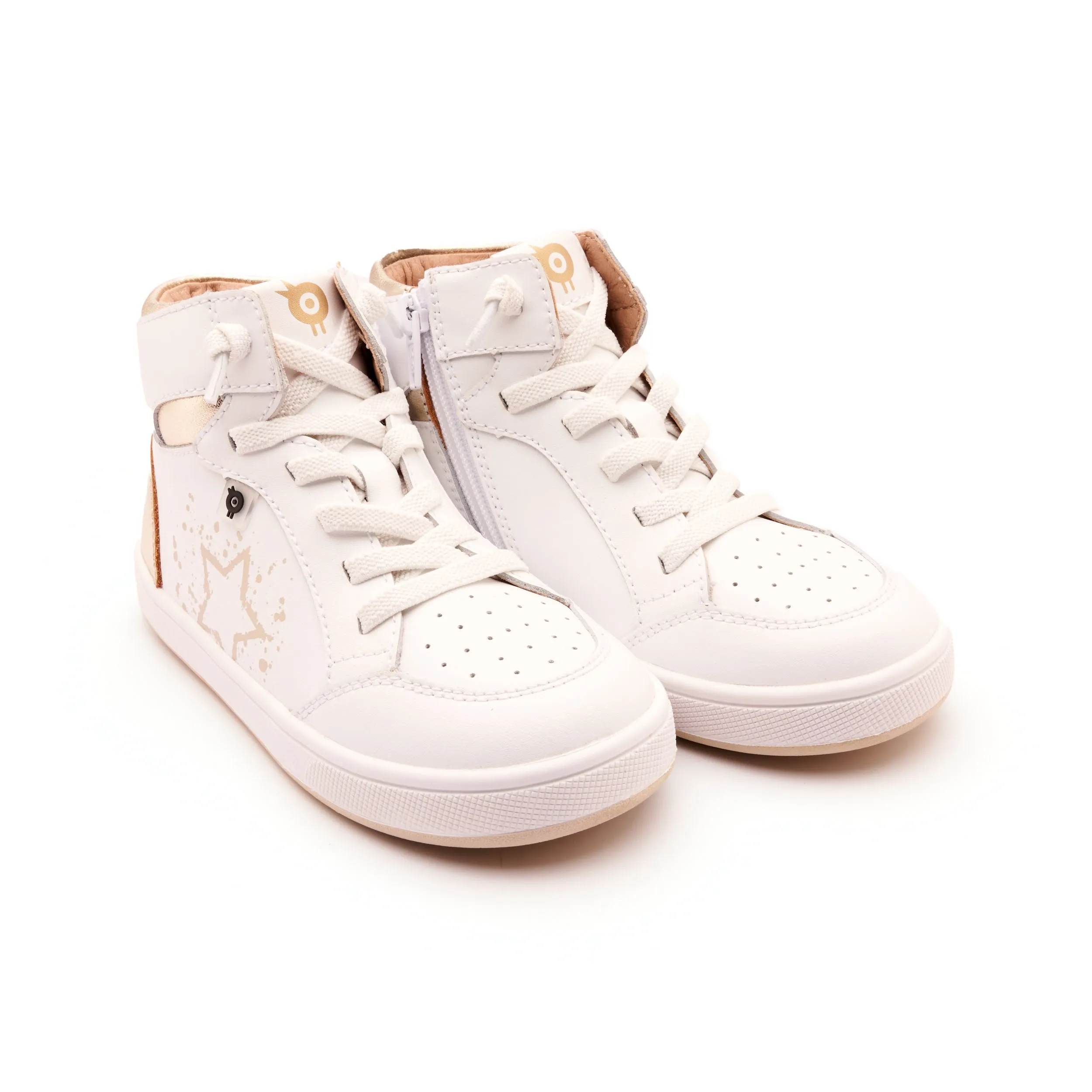 Old Soles Boy's and Girl's High Splash Casual Shoes - Snow / Gold / White Gold Soft Interior