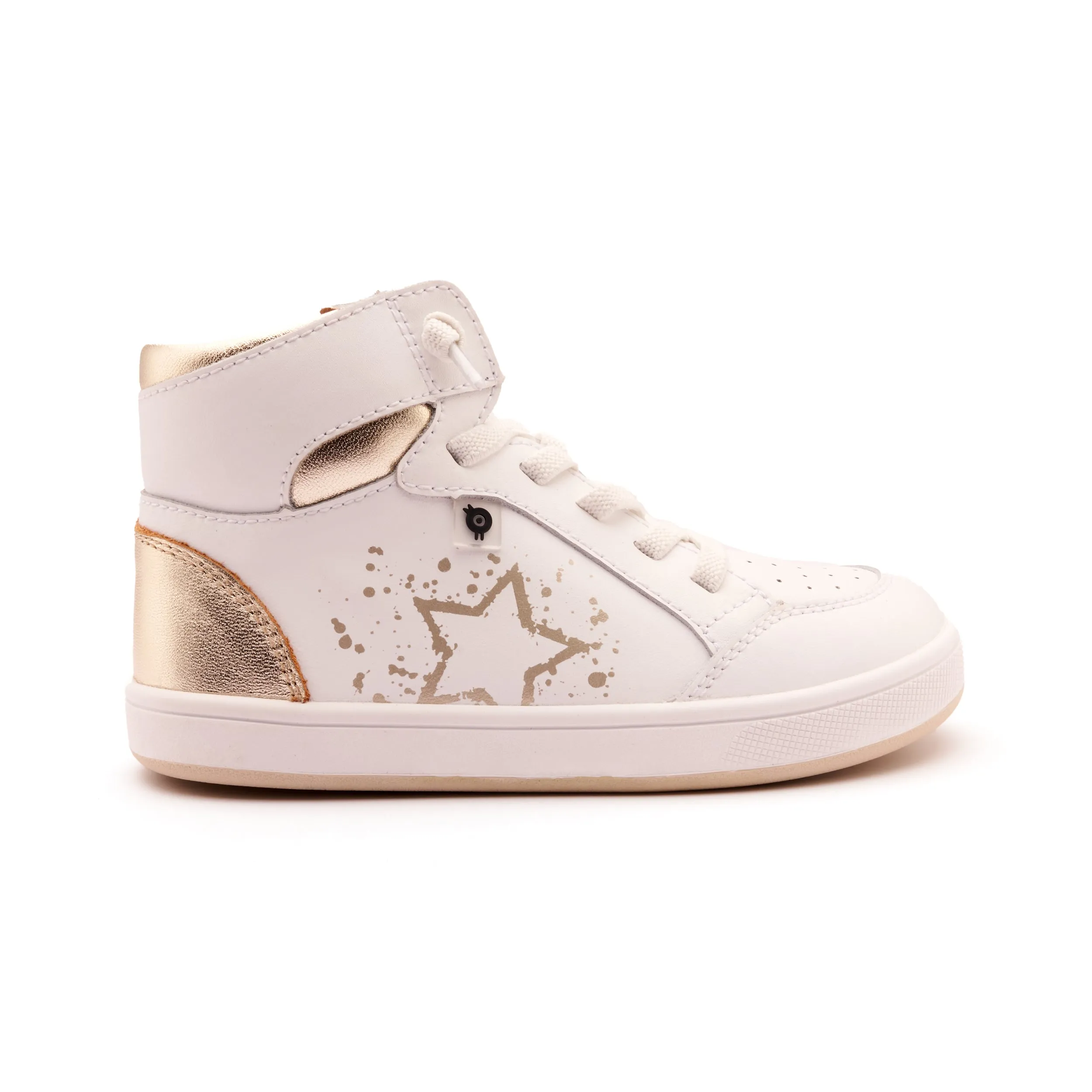 Old Soles Boy's and Girl's High Splash Casual Shoes - Snow / Gold / White Gold Soft Interior