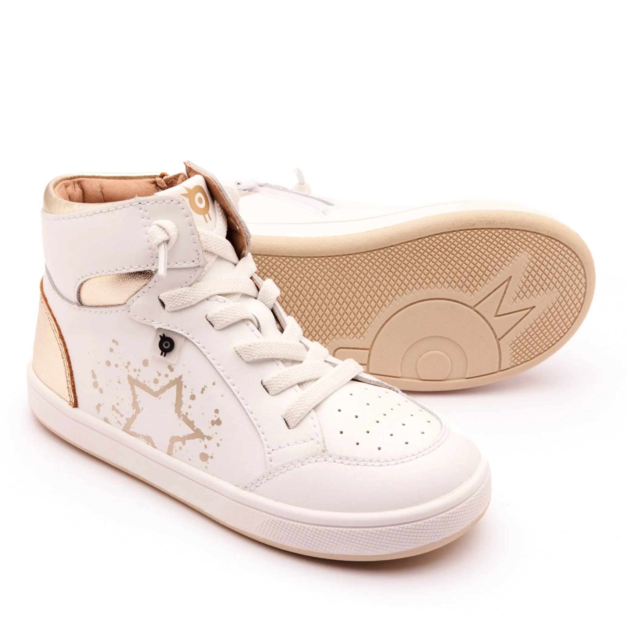 Preschoolers' fashion Cute kids' outfits Old Soles Boy's and Girl's High Splash Casual Shoes - Snow / Gold / White Gold