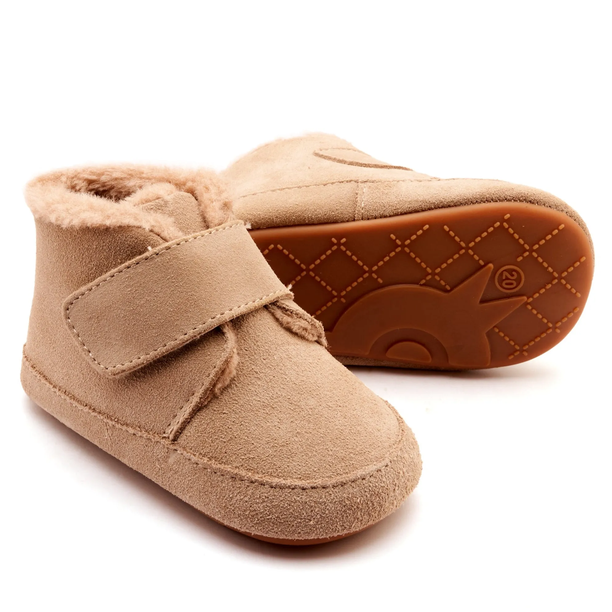 Old Soles Boy's and Girl's Shloofy Casual Shoes - Sand Suede Dark Kids