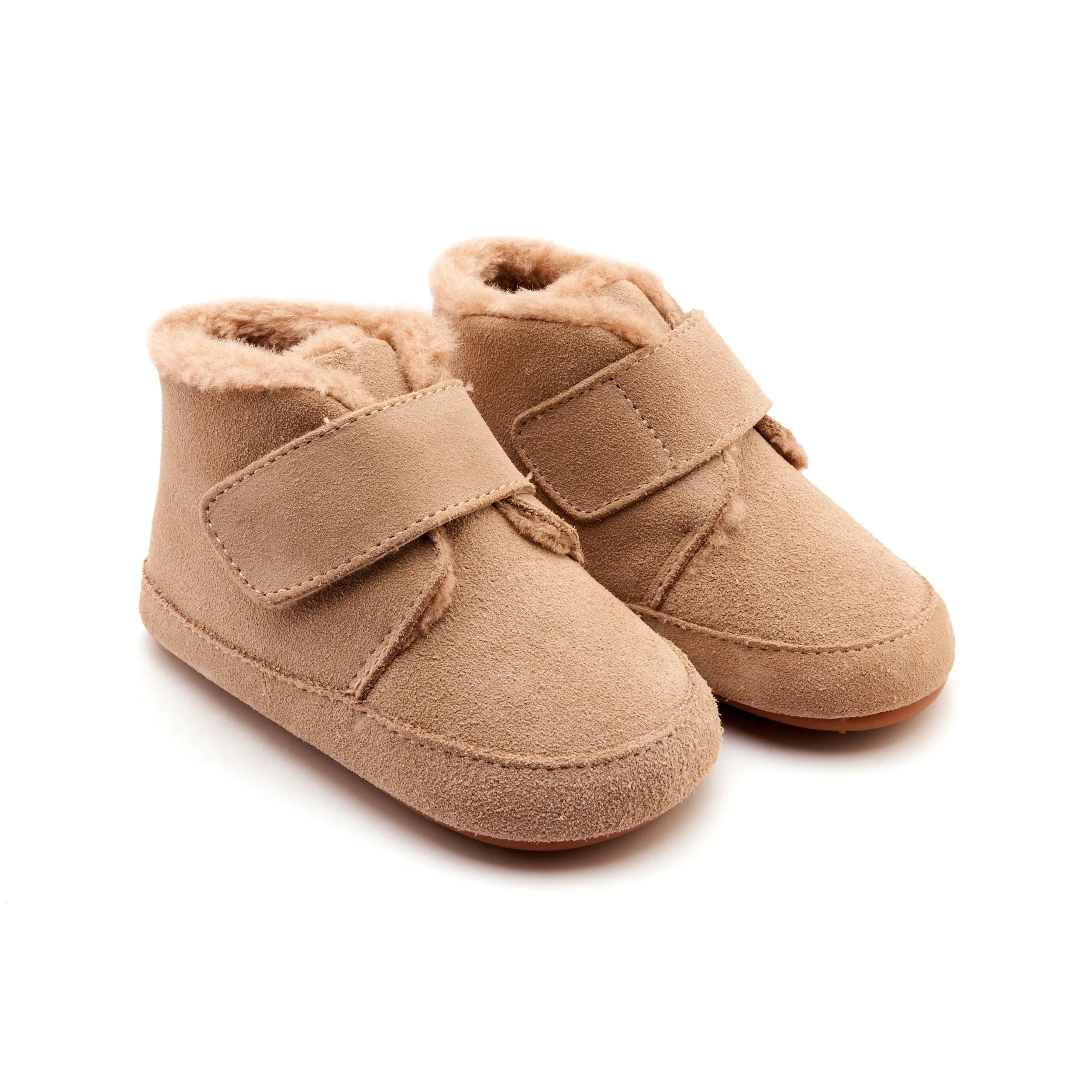 Old Soles Boy's and Girl's Shloofy Casual Shoes - Sand Suede Dark Kids